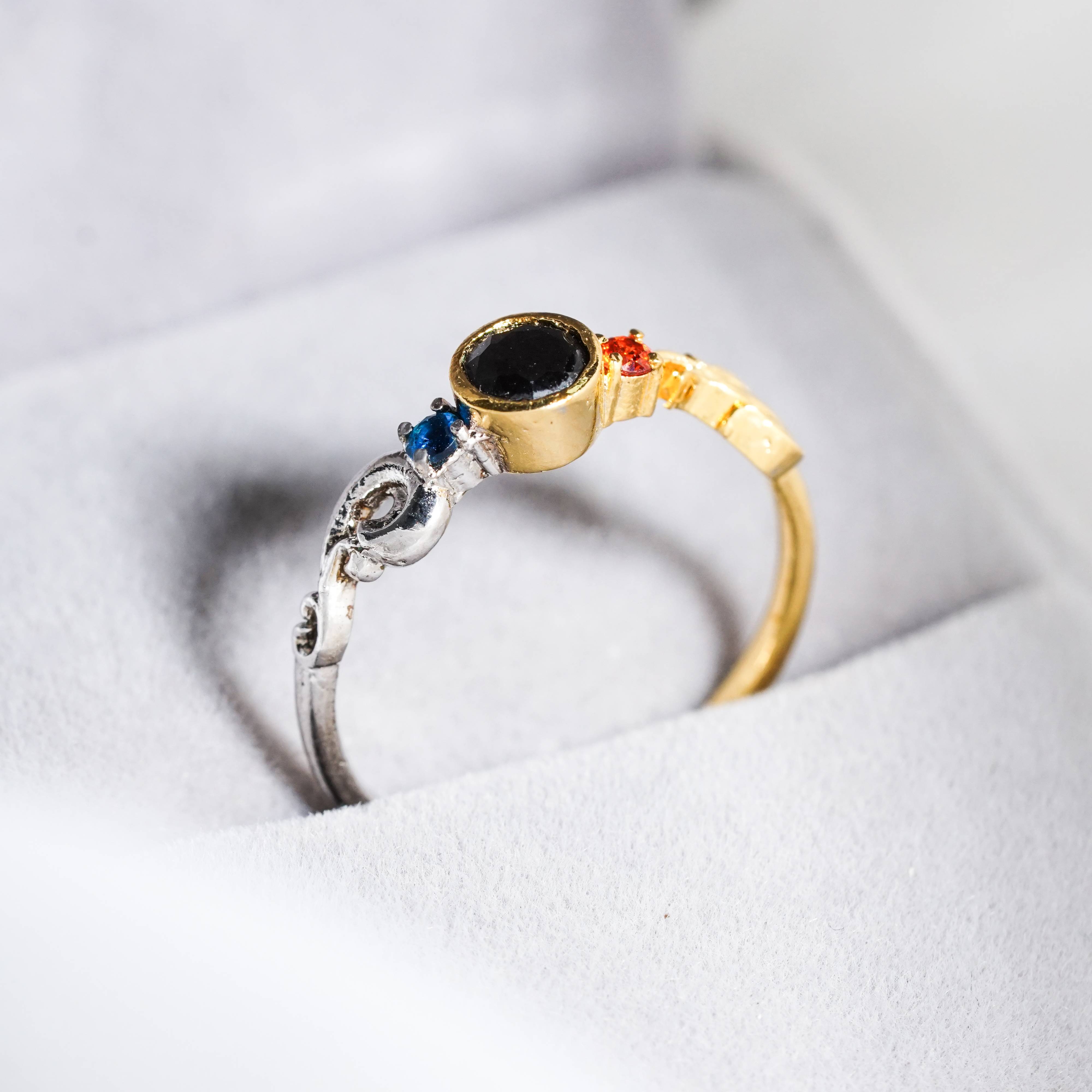 Demon Slayer Colection Ring - Tanjiro Ring, Handmade Silver & Gold Fantasy Ring, Fantasy Jewelry for Anime Fans 7 - EternaSilver DSC07078 - EternaSilver