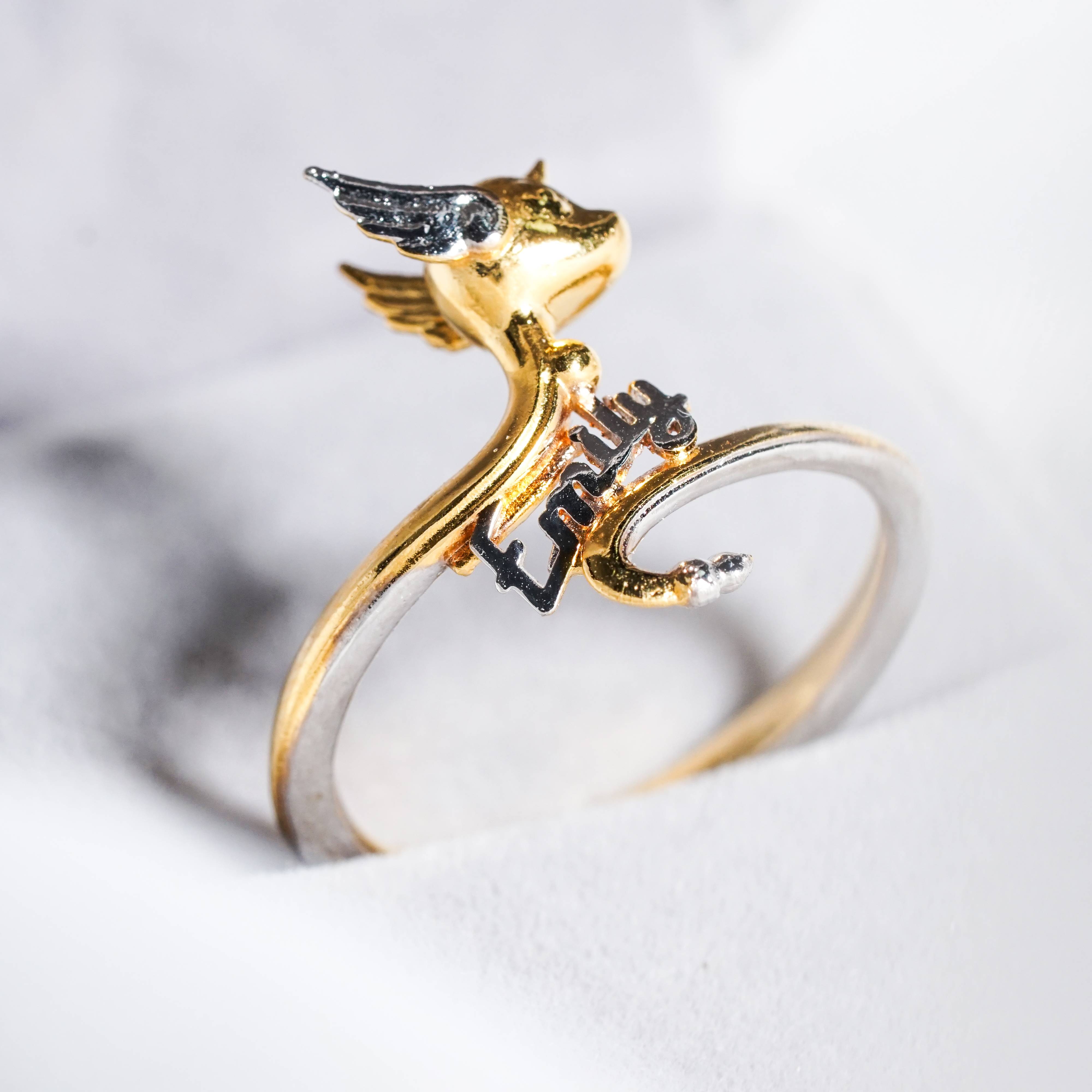 Pokemon Dragonair Ring, Handmade 950 Silver/14k Gold Plated Custom Name Ring, Unique Jewelry Gift for Pokemon Fans 6 - EternaSilver DSC07082 - EternaSilver