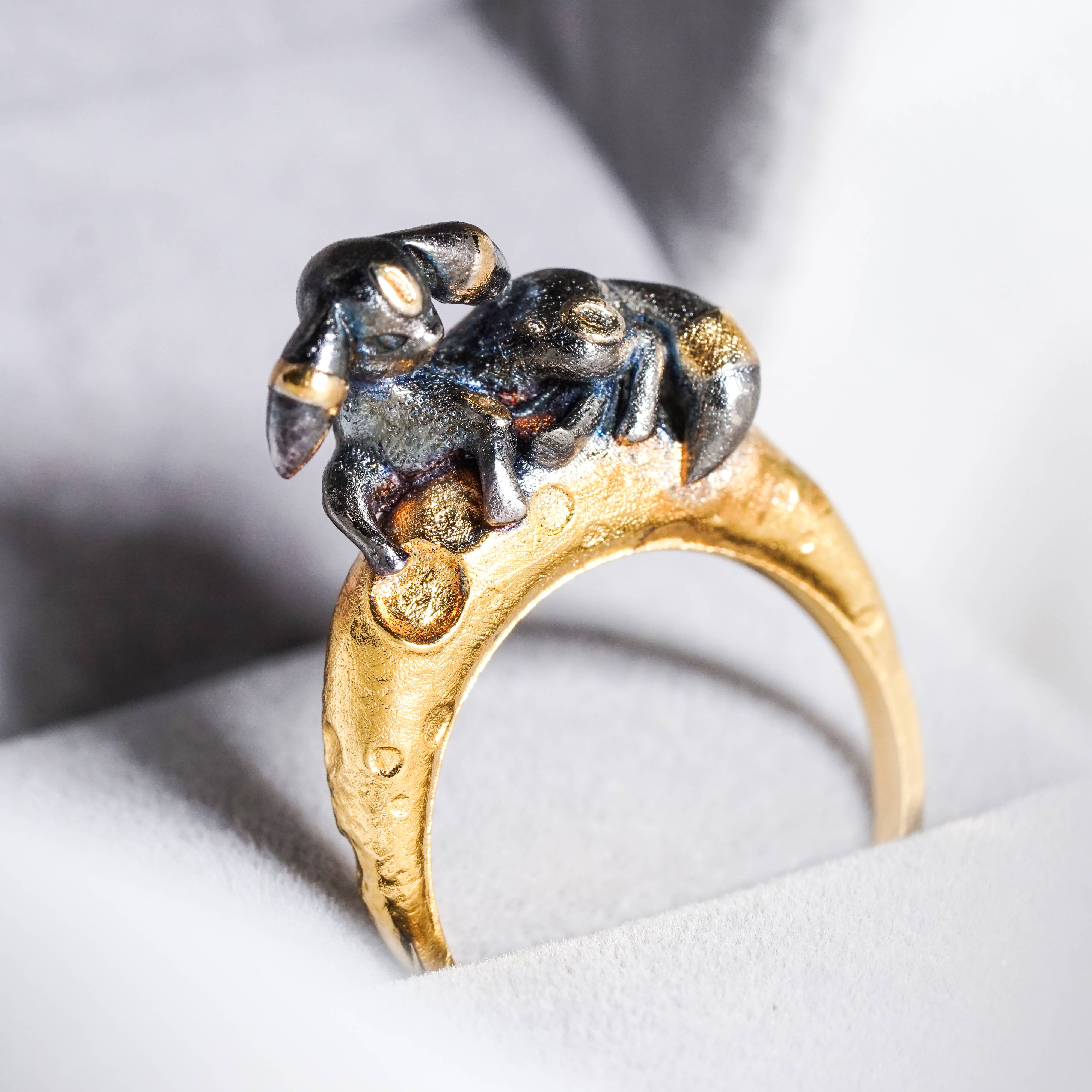 Pokemon Umbreon With Moon Ring, Handmade 950 Silver/14k Gold Plated Ring, Unique Jewelry Gift for Pokemon Fans 6 - EternaSilver DSC07108 - EternaSilver