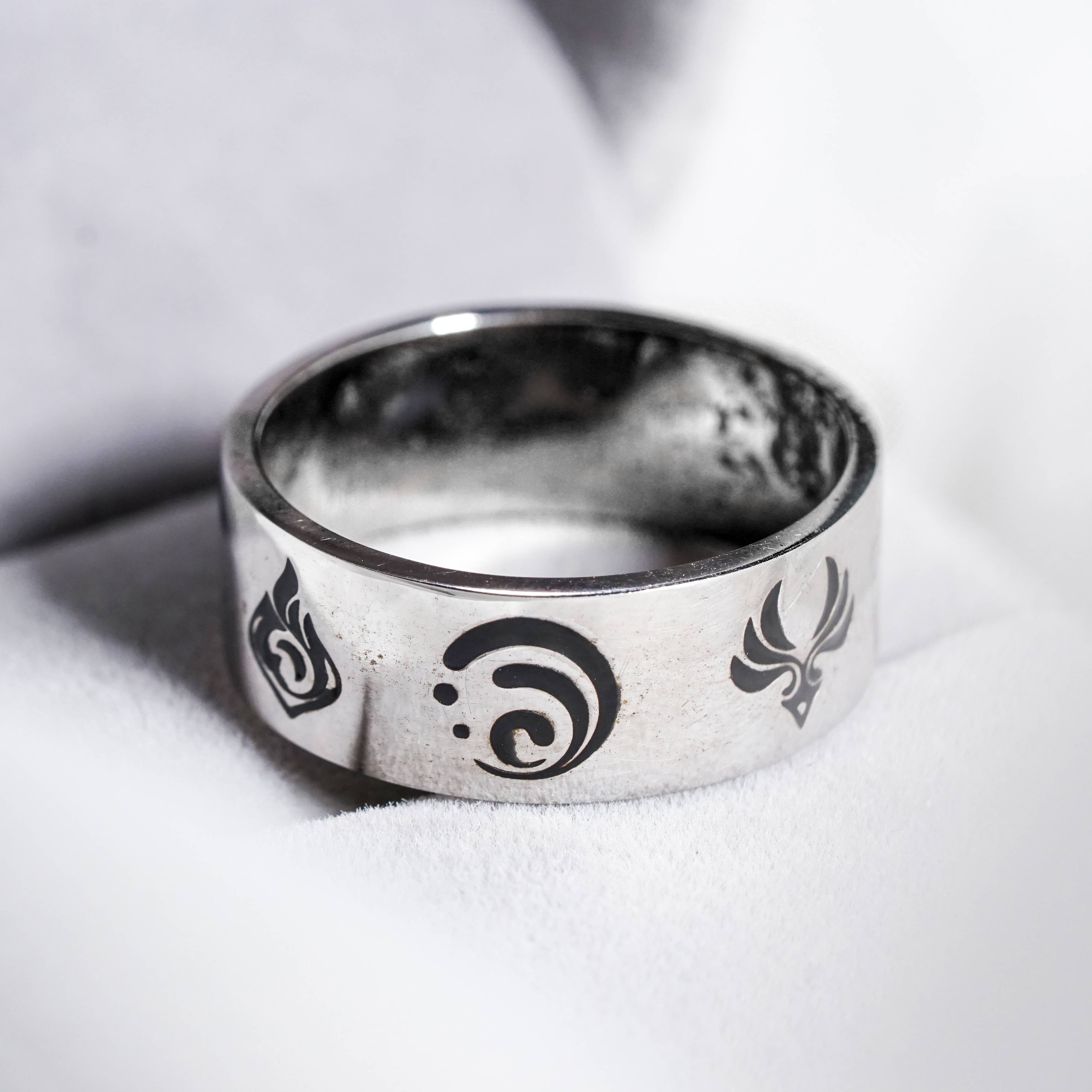 Genshin Impact Custom Visions Ring, Handmade Sterling Silver or Gold Plated Jewelry, Element-Themed Gift for Cosplay & Collectors 11 - EternaSilver DSC07110 - EternaSilver
