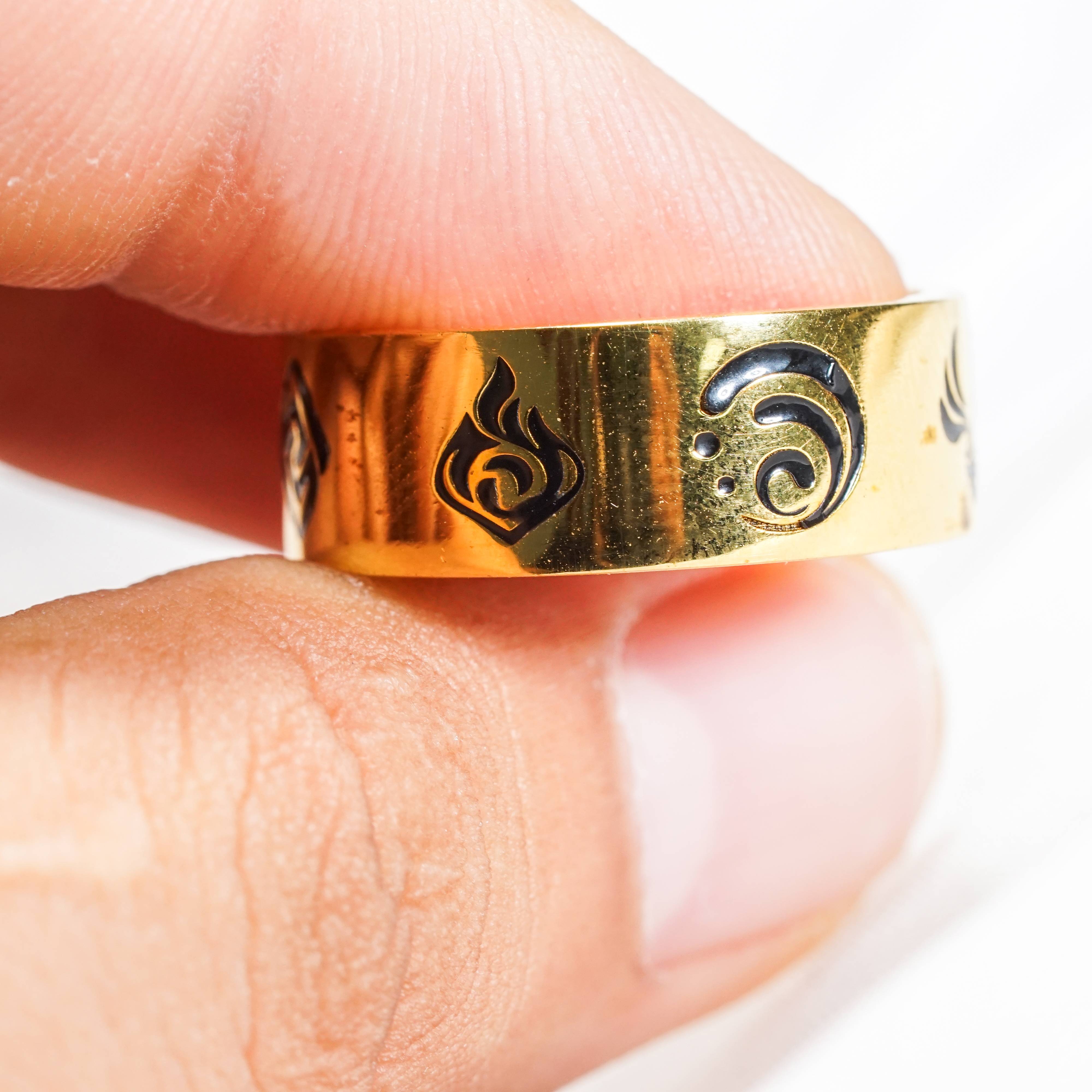 Genshin Impact Custom Visions Ring, Handmade Sterling Silver or Gold Plated Jewelry, Element-Themed Gift for Cosplay & Collectors 15 - EternaSilver DSC07115 - EternaSilver
