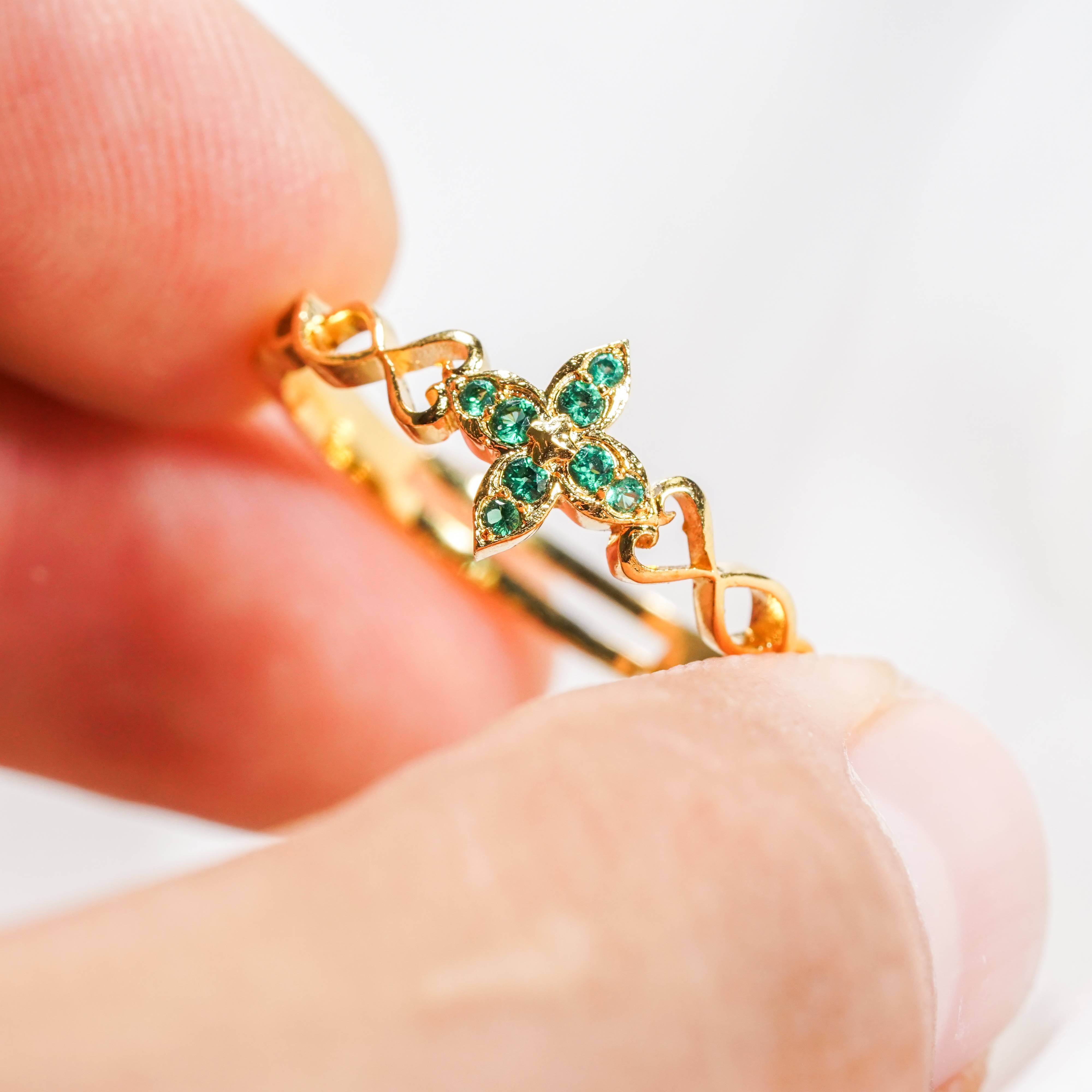 Genshin Impact Nahida Ring, Handmade Sterling Gold plated14k/Silver Custom Signet Ring, Perfect Jewelry Gift for Genshin Fans 5 - EternaSilver DSC07137 - EternaSilver