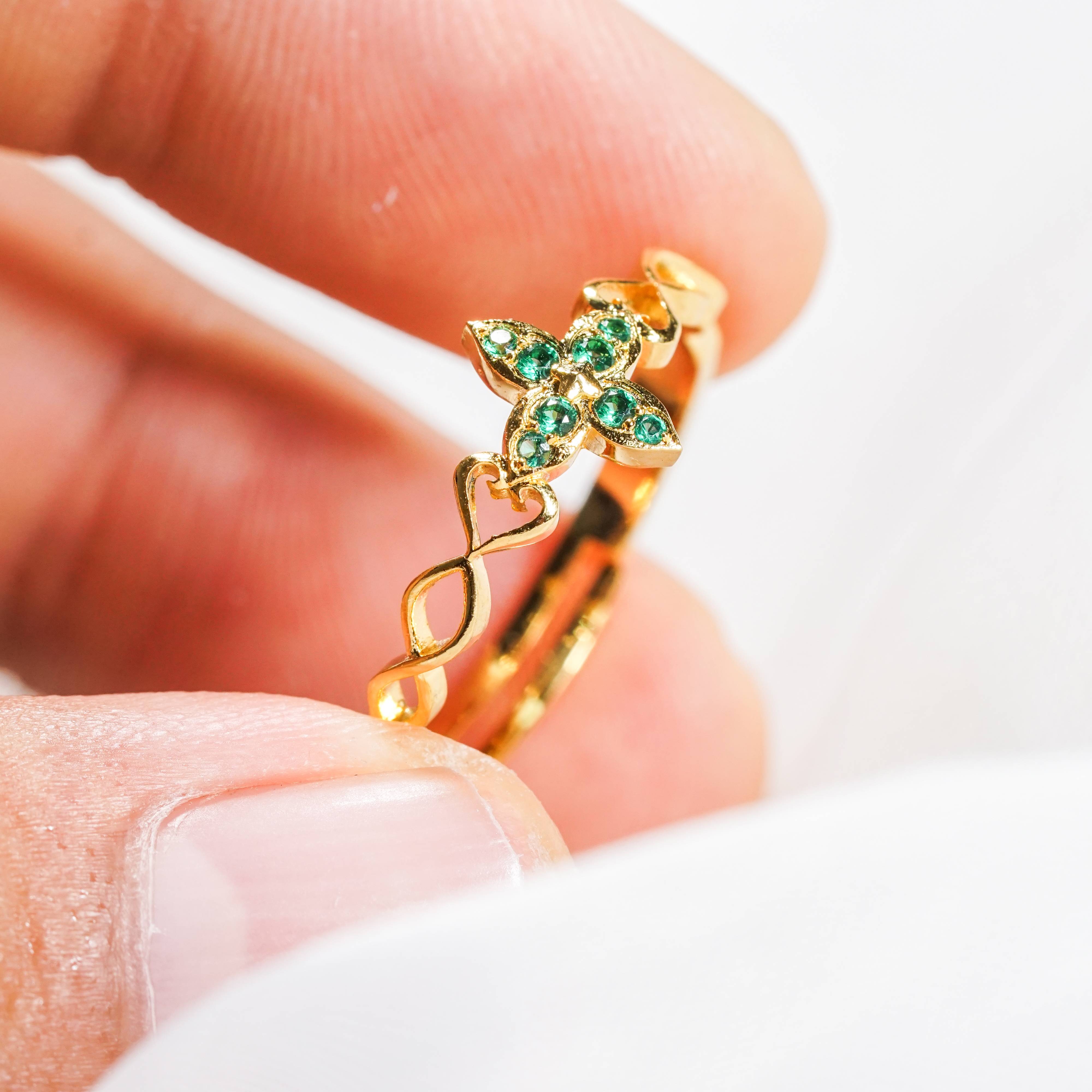 Genshin Impact Nahida Ring, Handmade Sterling Gold plated14k/Silver Custom Signet Ring, Perfect Jewelry Gift for Genshin Fans 4 - EternaSilver DSC07138 - EternaSilver