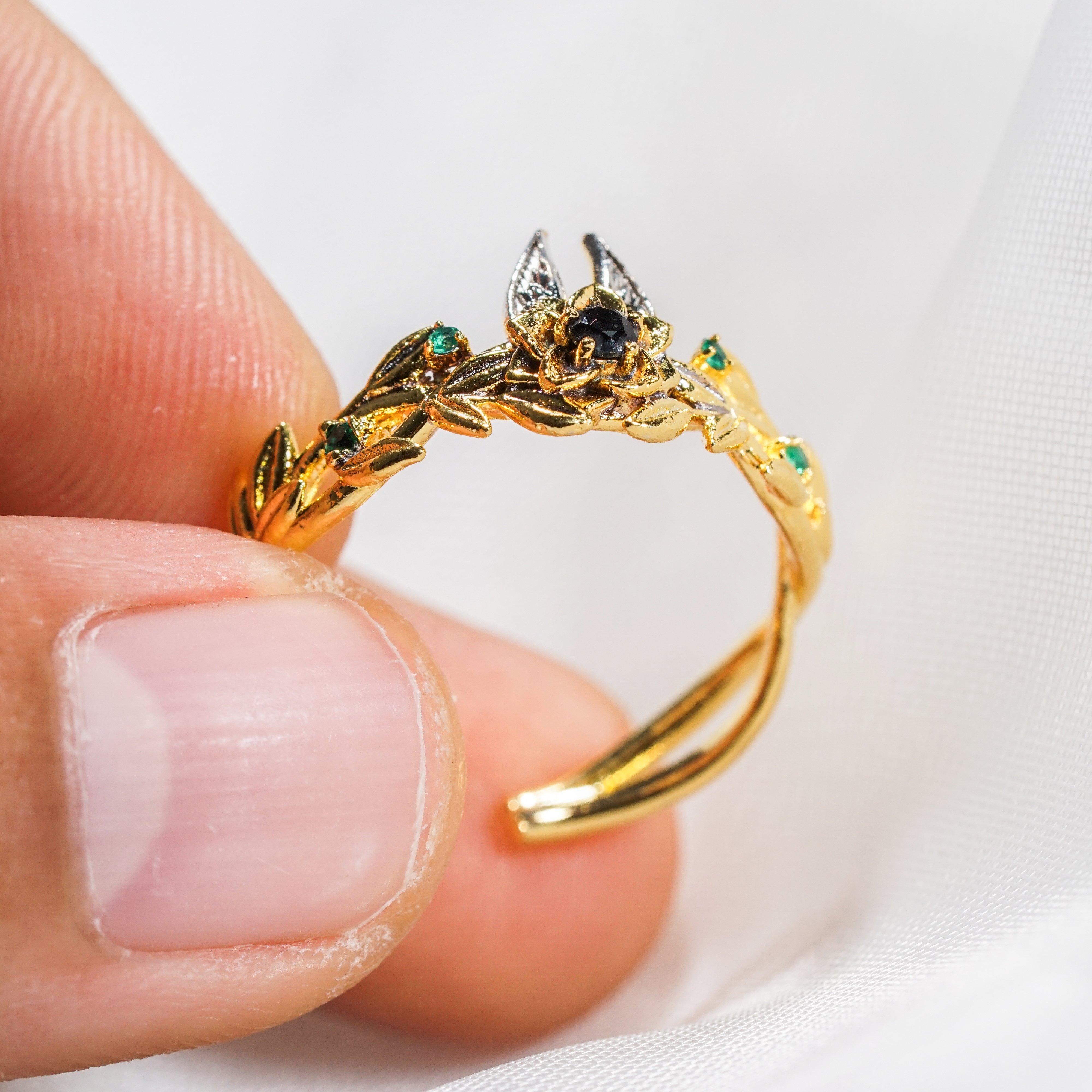 Genshin Impact Tighnari Custom Ring, Handmade Sterling Gold plated14k/Silver Custom Signet Ring, Perfect Jewelry Gift for Genshin Fans 4 - EternaSilver DSC07142 - EternaSilver