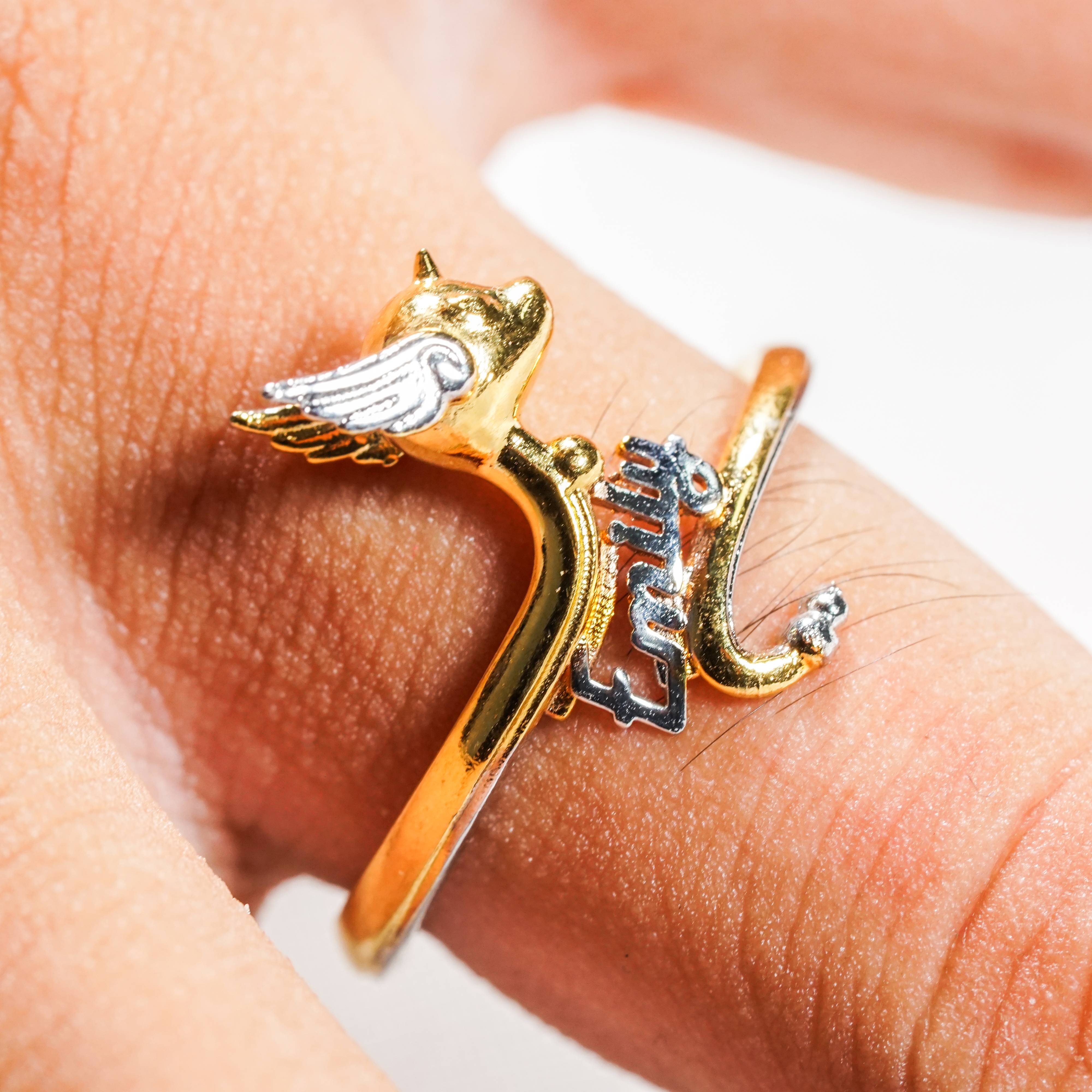 Pokemon Dragonair Ring, Handmade 950 Silver/14k Gold Plated Custom Name Ring, Unique Jewelry Gift for Pokemon Fans 3 - EternaSilver DSC07186 - EternaSilver