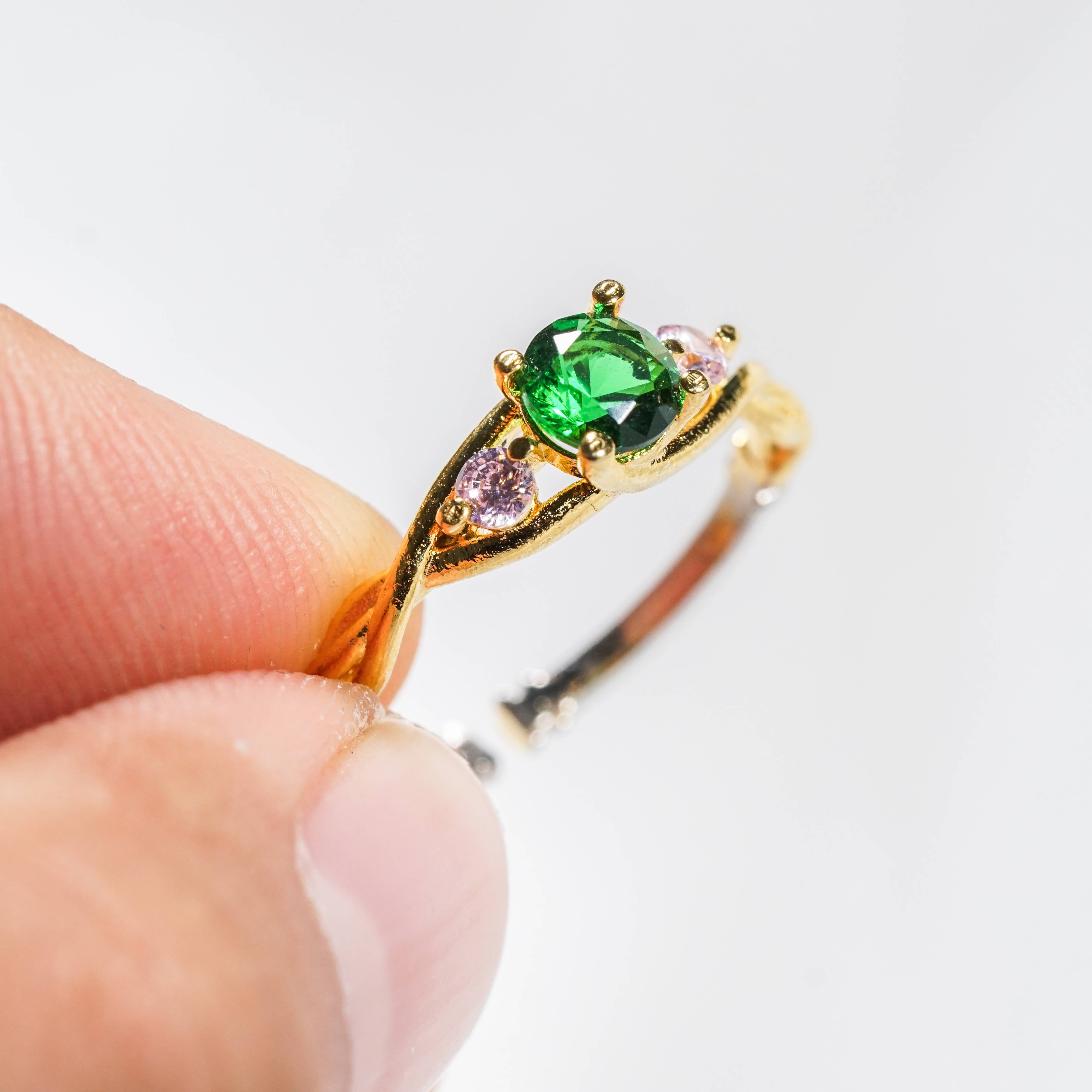 Demon Slayer Colection Ring - Nezuko Ring, Handmade Silver & Gold Fantasy Ring, Fantasy Jewelry for Anime Fans 5 - EternaSilver DSC07193 - EternaSilver