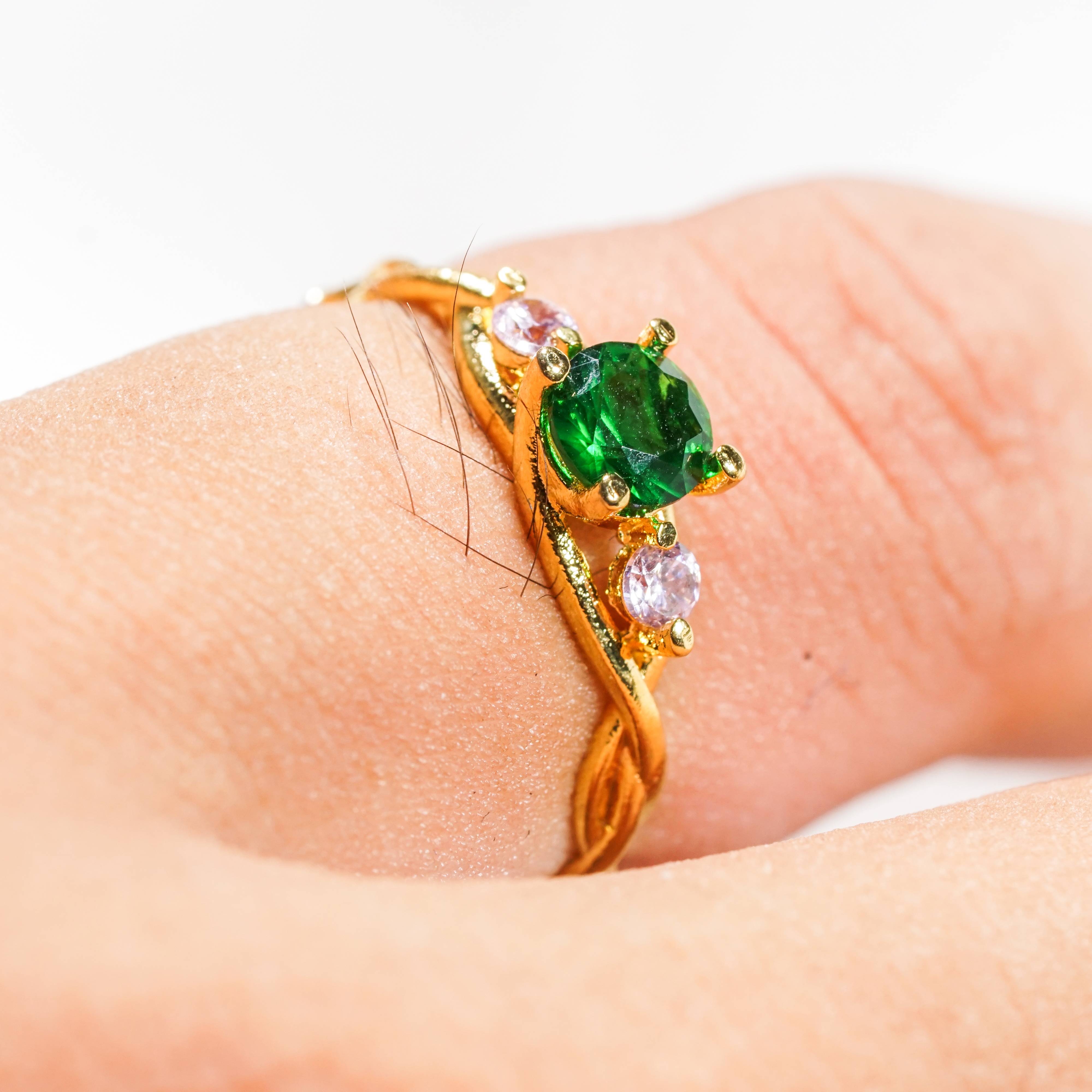 Demon Slayer Colection Ring - Nezuko Ring, Handmade Silver & Gold Fantasy Ring, Fantasy Jewelry for Anime Fans 3 - EternaSilver DSC07195 - EternaSilver