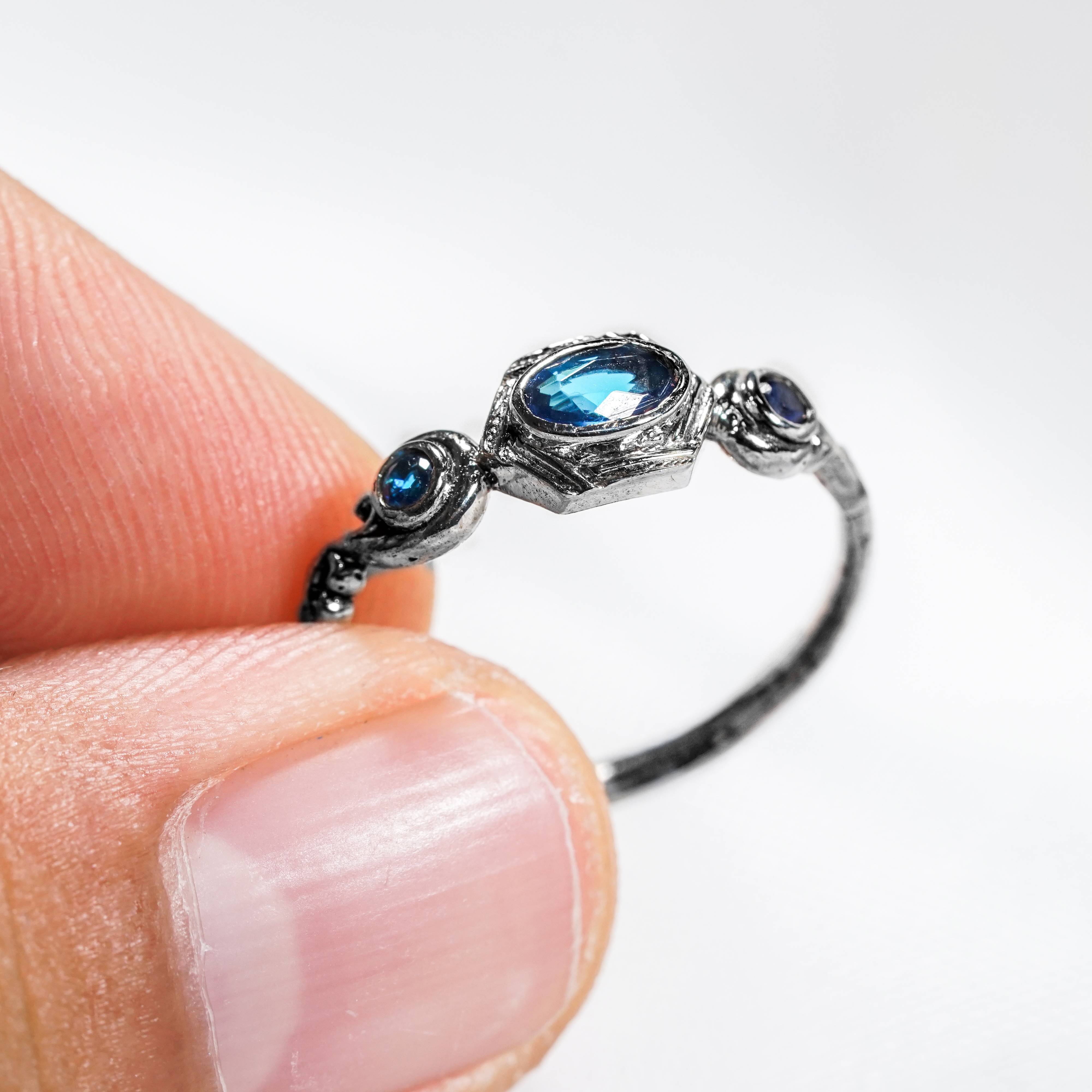 Demon Slayer Colection Ring - Giyu Ring, Handmade Silver & Gold Fantasy Ring, Fantasy Jewelry for Anime Fans 7 - EternaSilver DSC07205 - EternaSilver