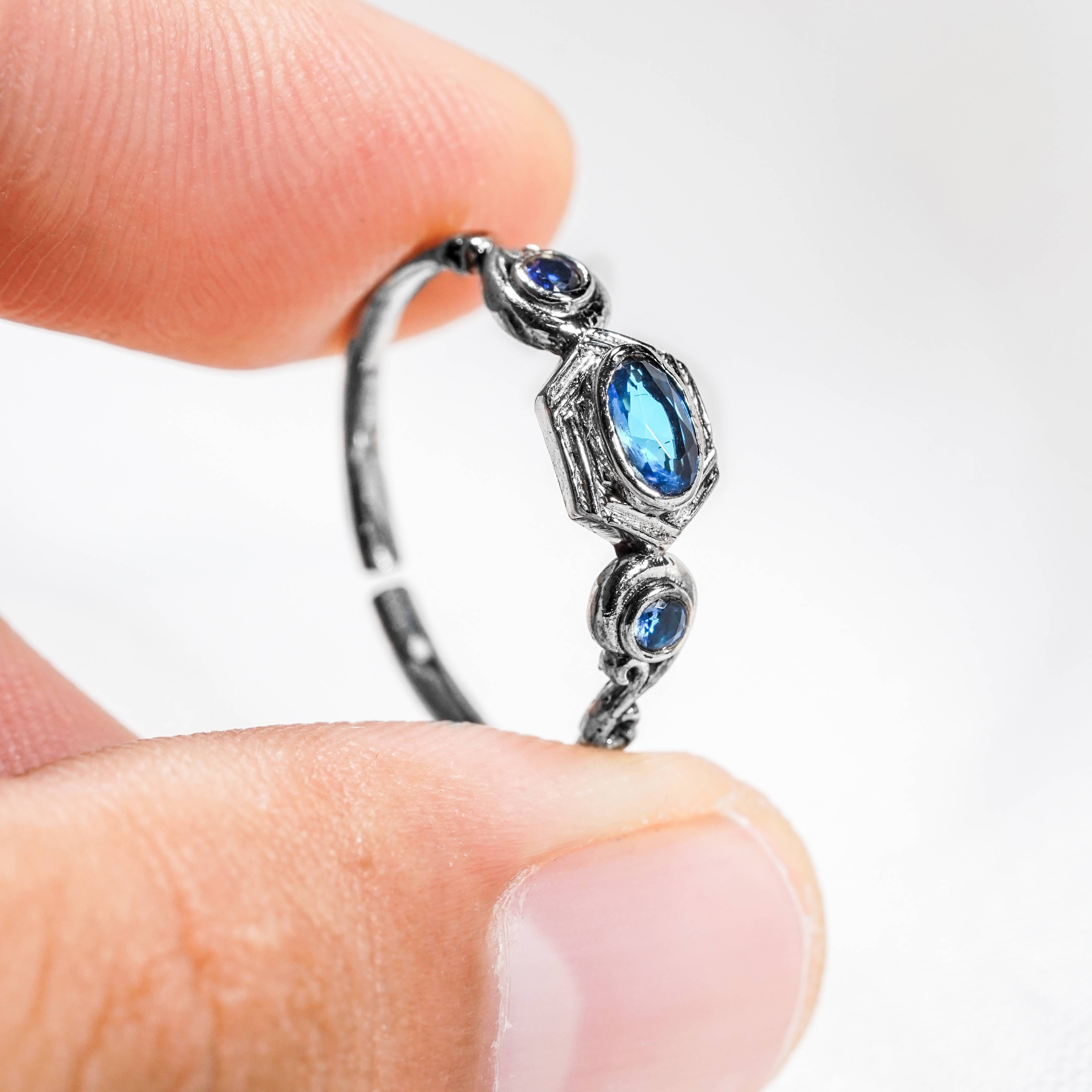 Demon Slayer Colection Ring - Giyu Ring, Handmade Silver & Gold Fantasy Ring, Fantasy Jewelry for Anime Fans 6 - EternaSilver DSC07206 - EternaSilver