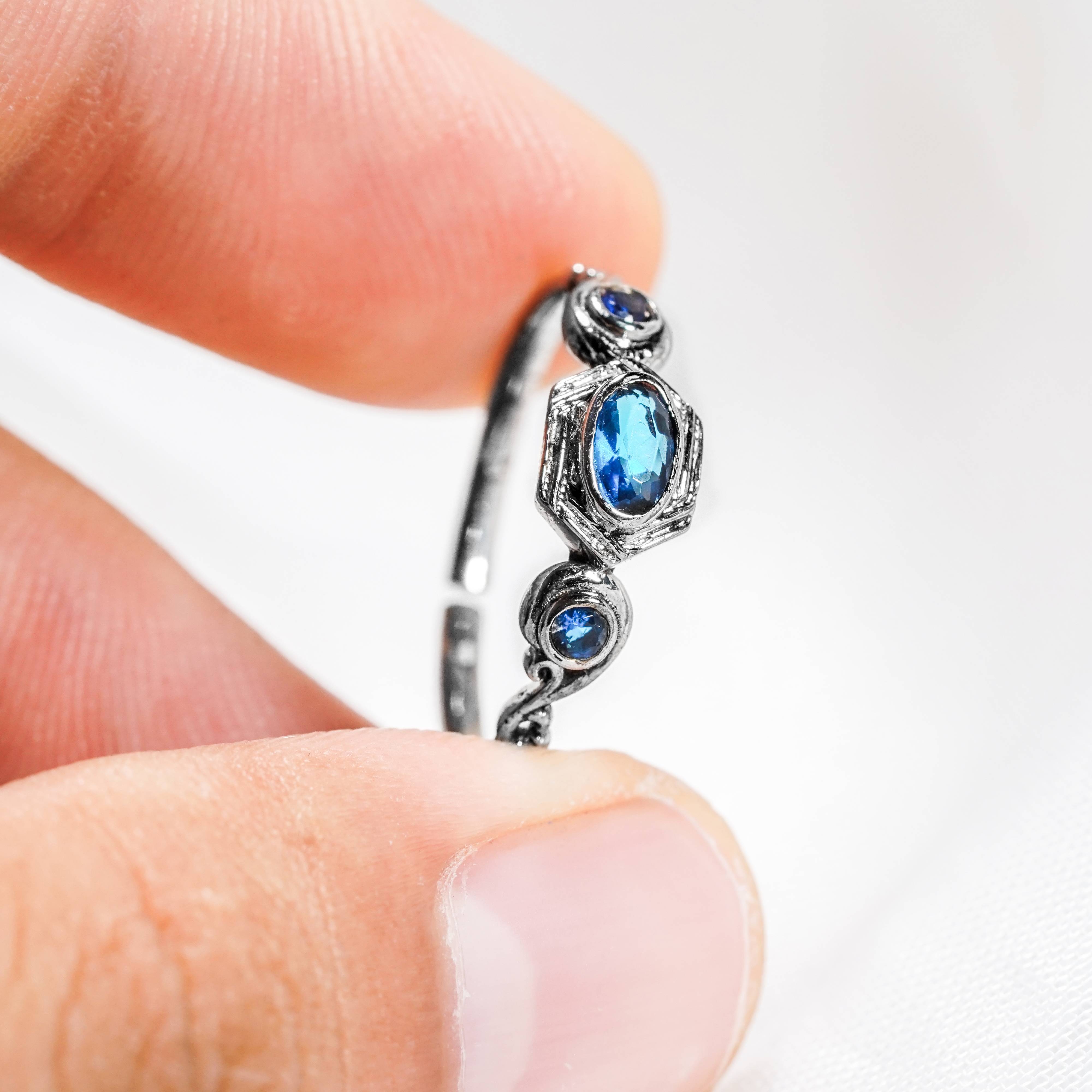 Demon Slayer Colection Ring - Giyu Ring, Handmade Silver & Gold Fantasy Ring, Fantasy Jewelry for Anime Fans 4 - EternaSilver DSC07207 - EternaSilver