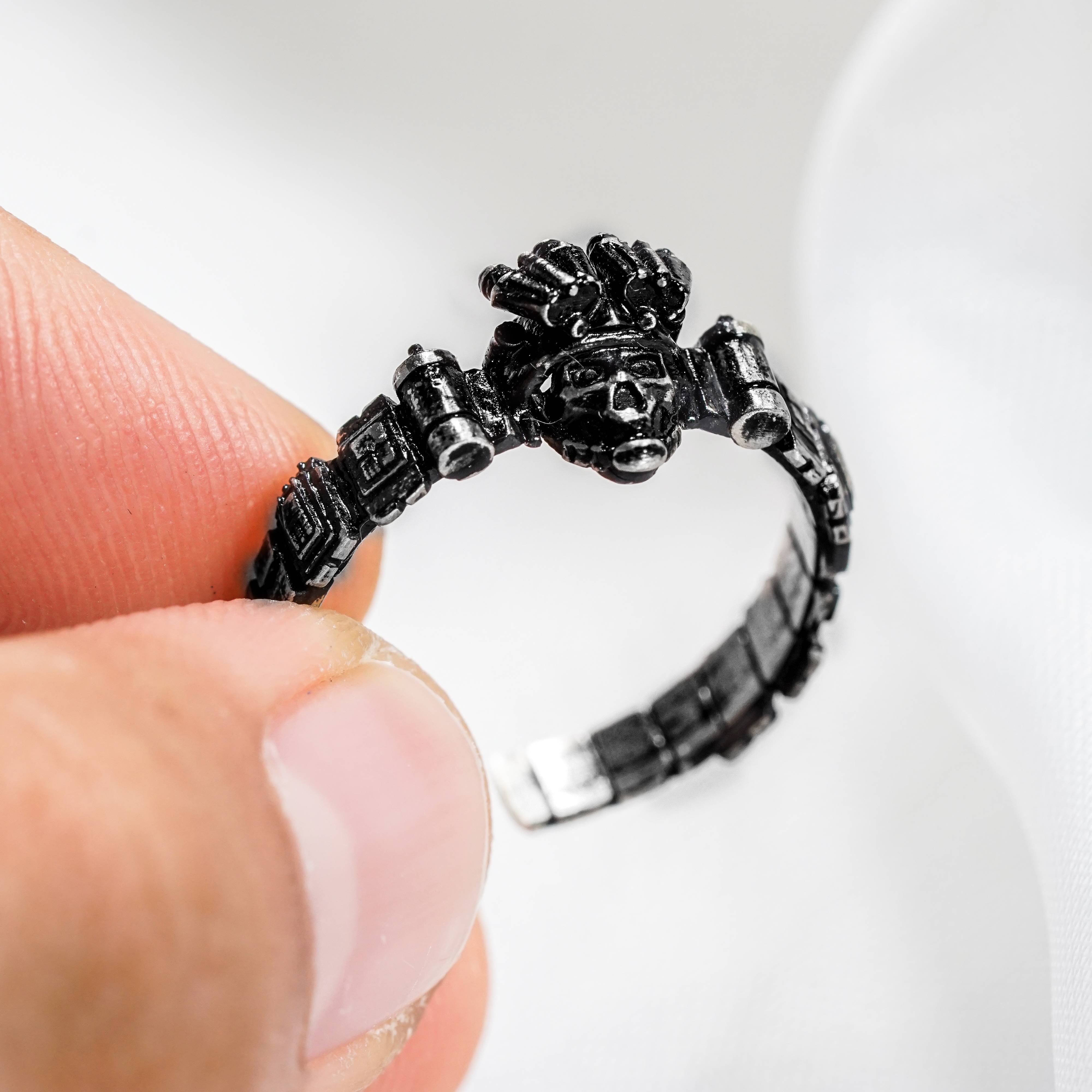 Call Of Duty Ghost Tactical Operator Ring, Handmade Fan Tribute Ring in 950 Silver, Military-Inspired CoD Jewelry for Gamers 5 - EternaSilver DSC07234 - EternaSilver