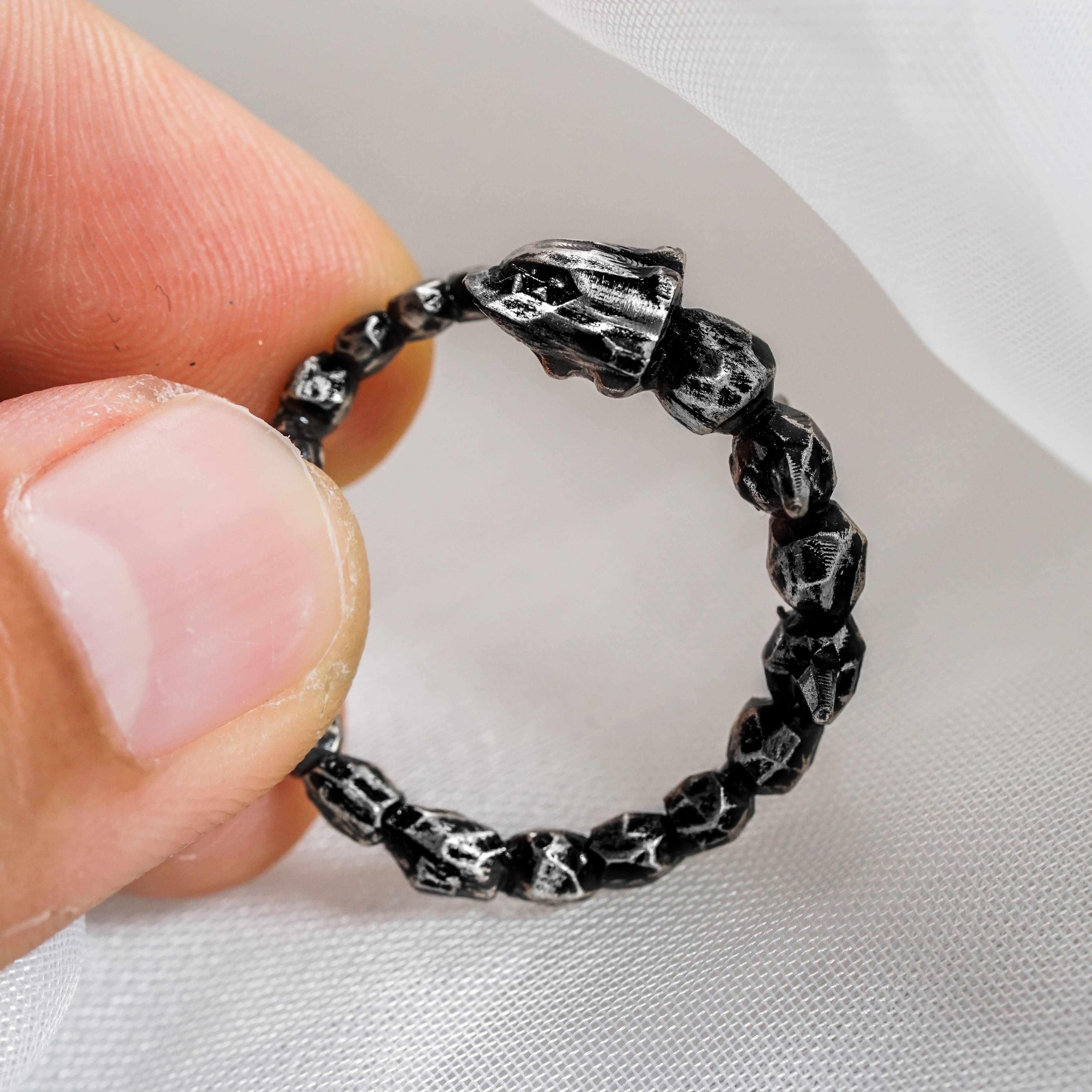 Pokemon Steelix Ring, Handmade 950 Silver Ring, Unique Jewelry Gift for Pokemon Fans 9 - EternaSilver DSC07254 - EternaSilver