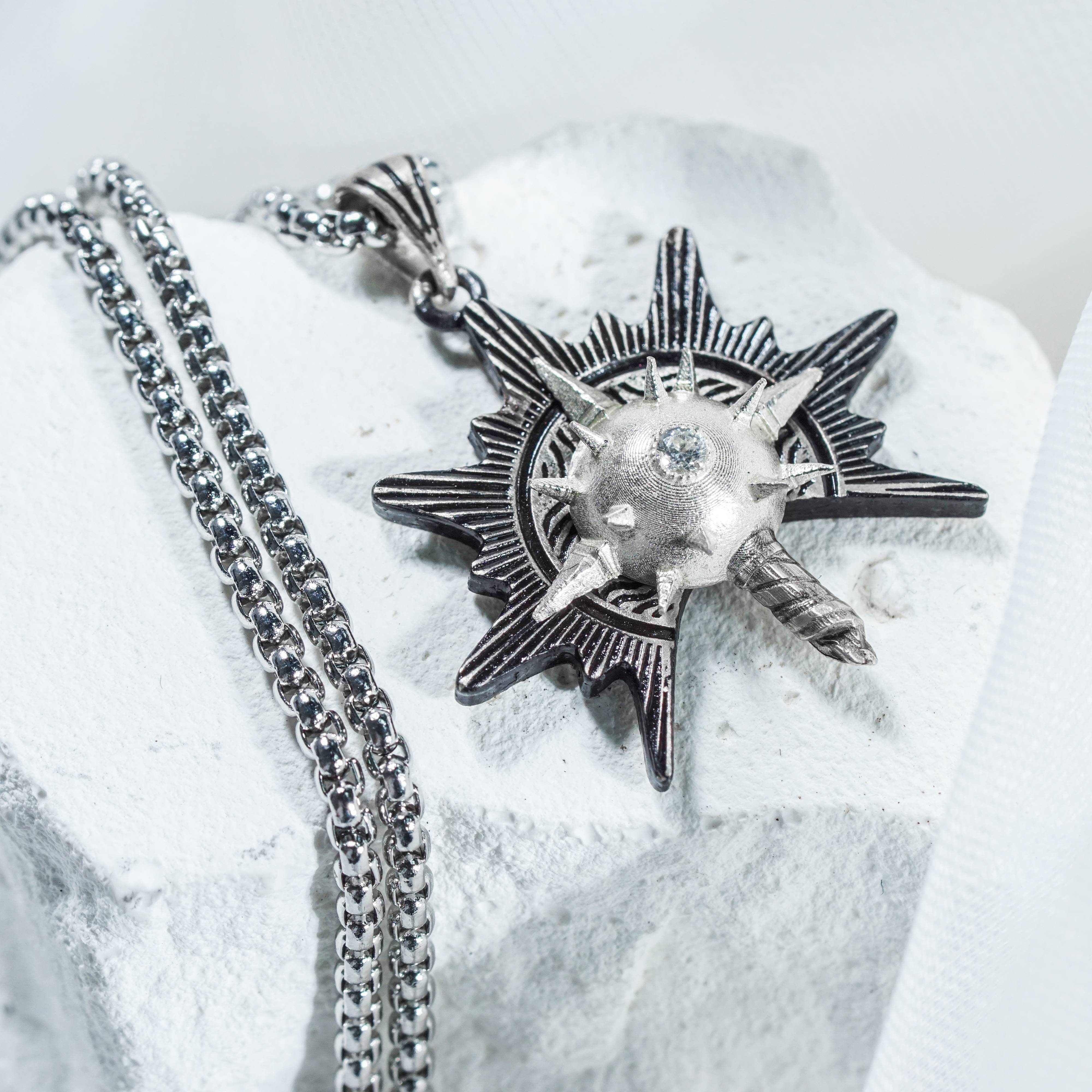 Baldur's Gate 3 Cleric Silver 950 Badge Necklace, Unique Silver Pendant Inspired by BG3, Gift for Fans of Baldur's Gate 3 6 - EternaSilver DSC07727 - EternaSilver