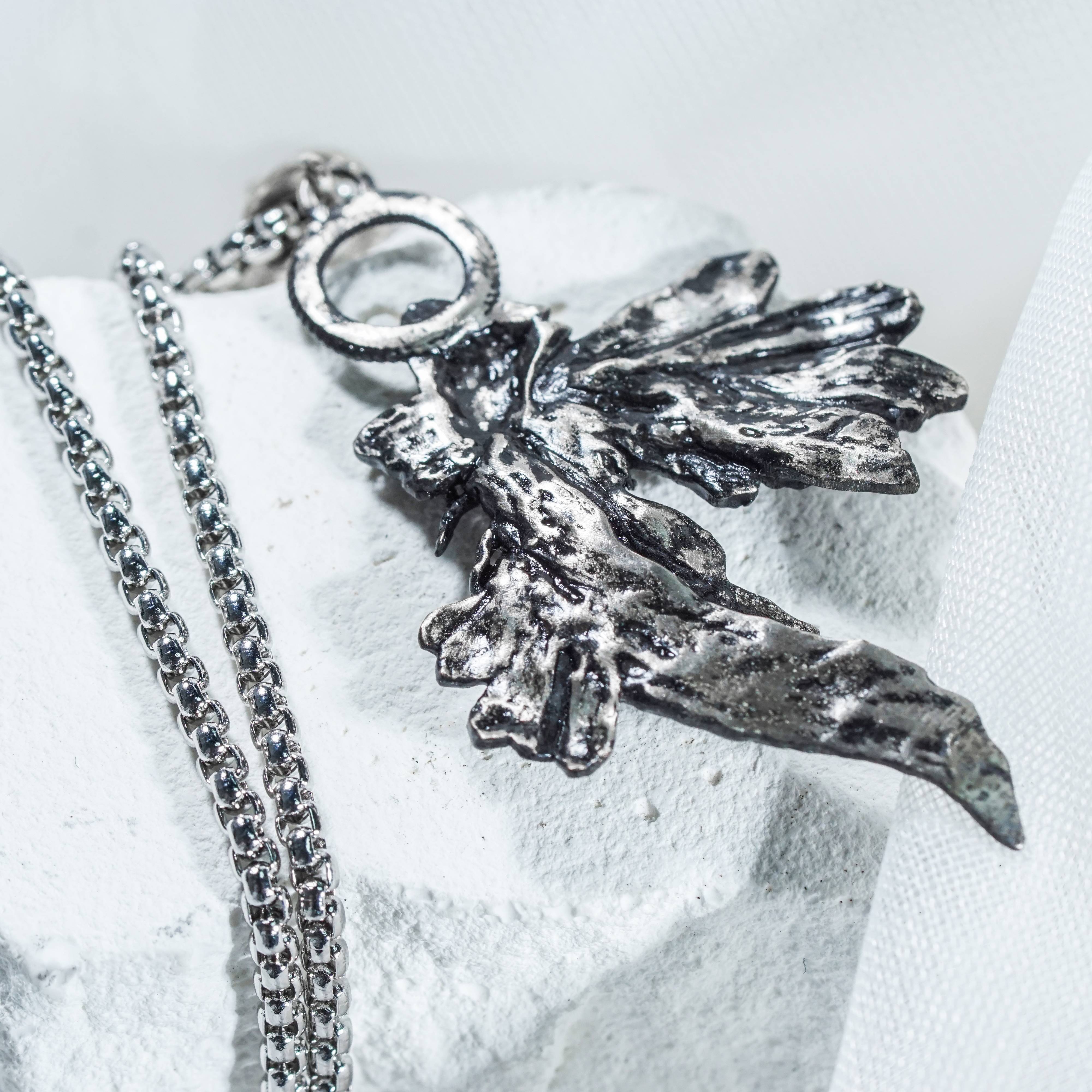 Elden Ring - Fine Crucible Feather Talisman Necklace - Handmade Silver 950 Pendant Inspired by Elden Ring 7 - EternaSilver DSC07728 - EternaSilver