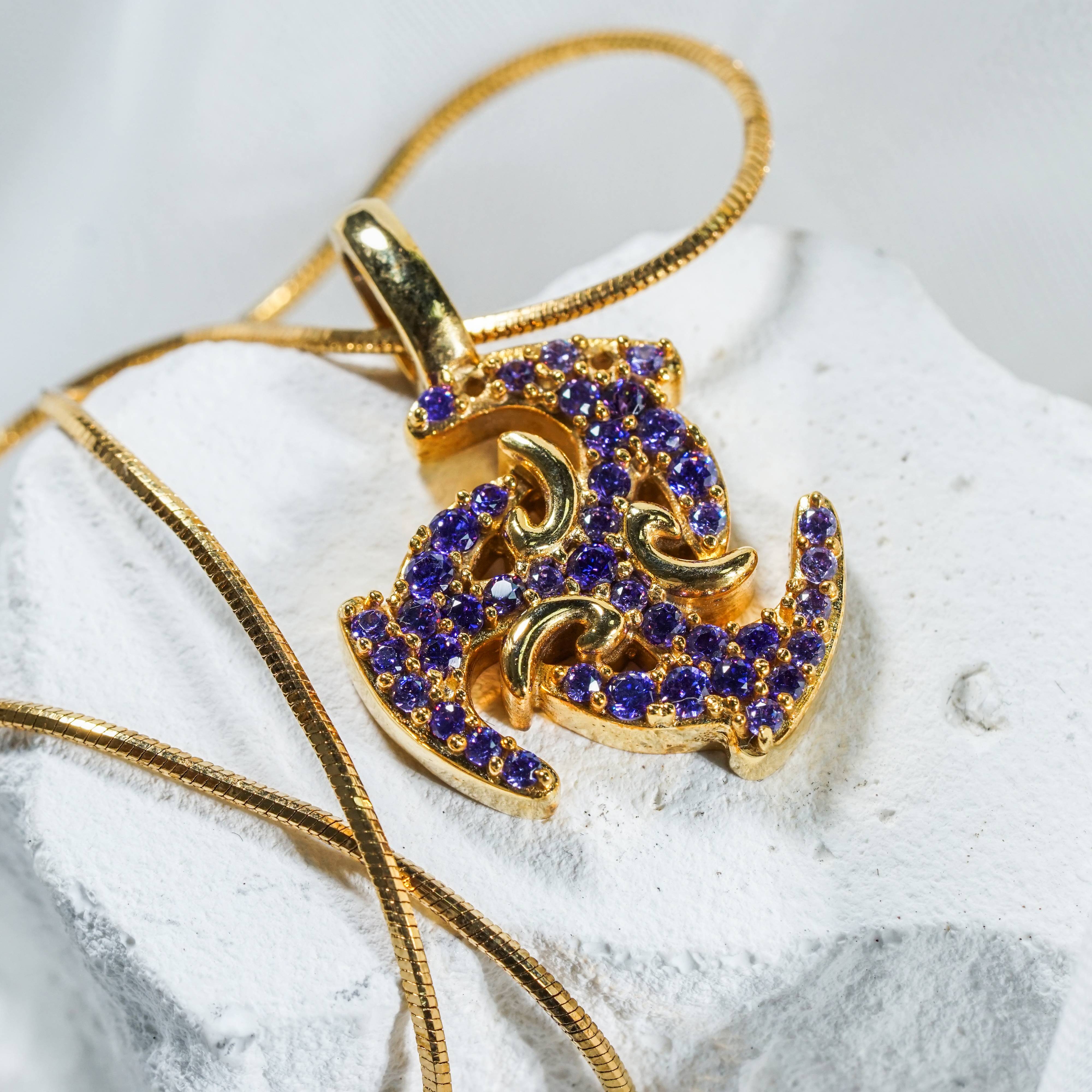 Genshin Impact Electro Visions Pattern Custom Necklace, Handmade Sterling Silver 950/Gold Plated Signet Necklace, Element Jewelry Charm Gift 8 - EternaSilver DSC07732 - EternaSilver