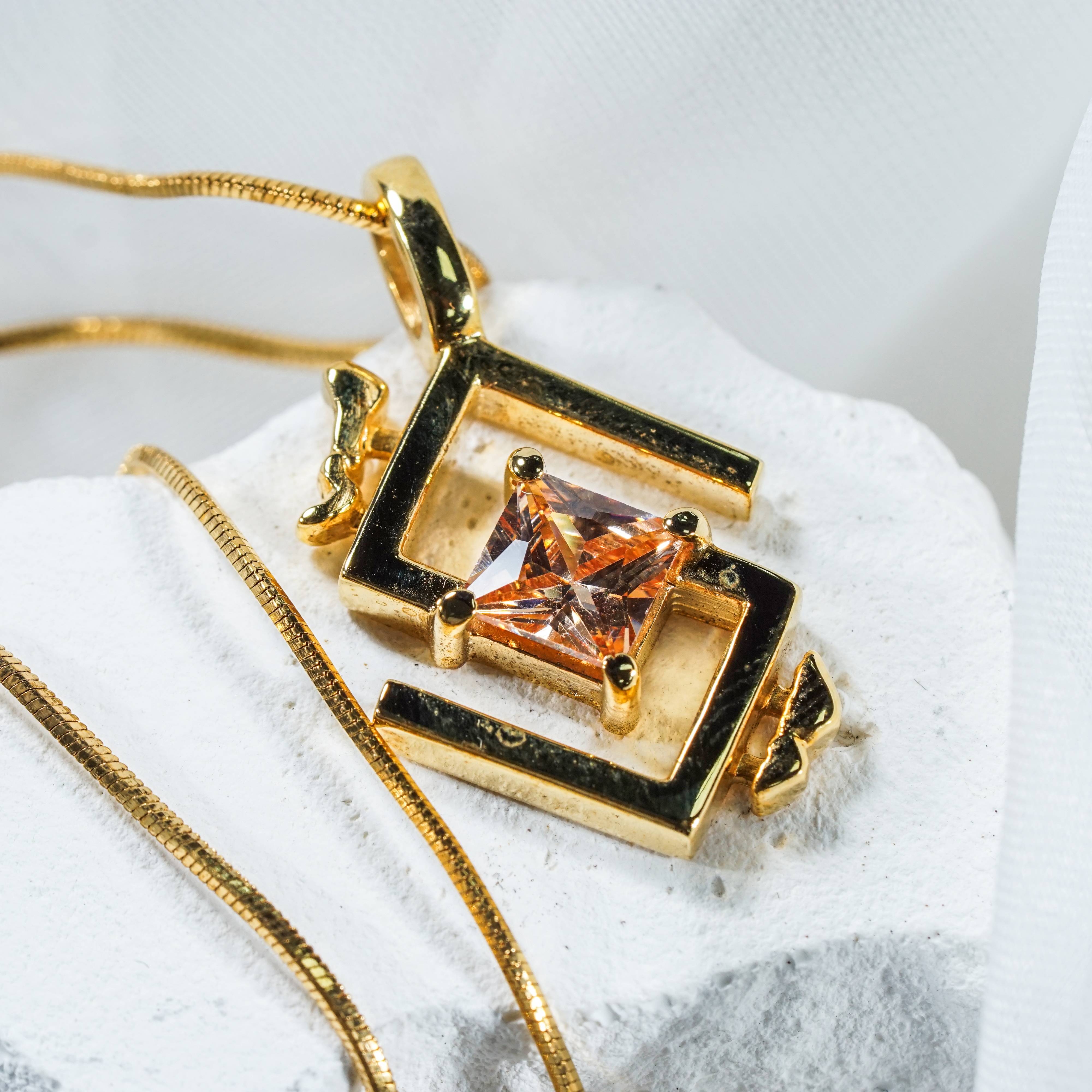 Genshin Impact Geo Visions Pattern Custom Necklace, Handmade Sterling Silver 950/Gold Plated Signet Necklace, Element Jewelry Charm Gift 9 - EternaSilver DSC07734 - EternaSilver