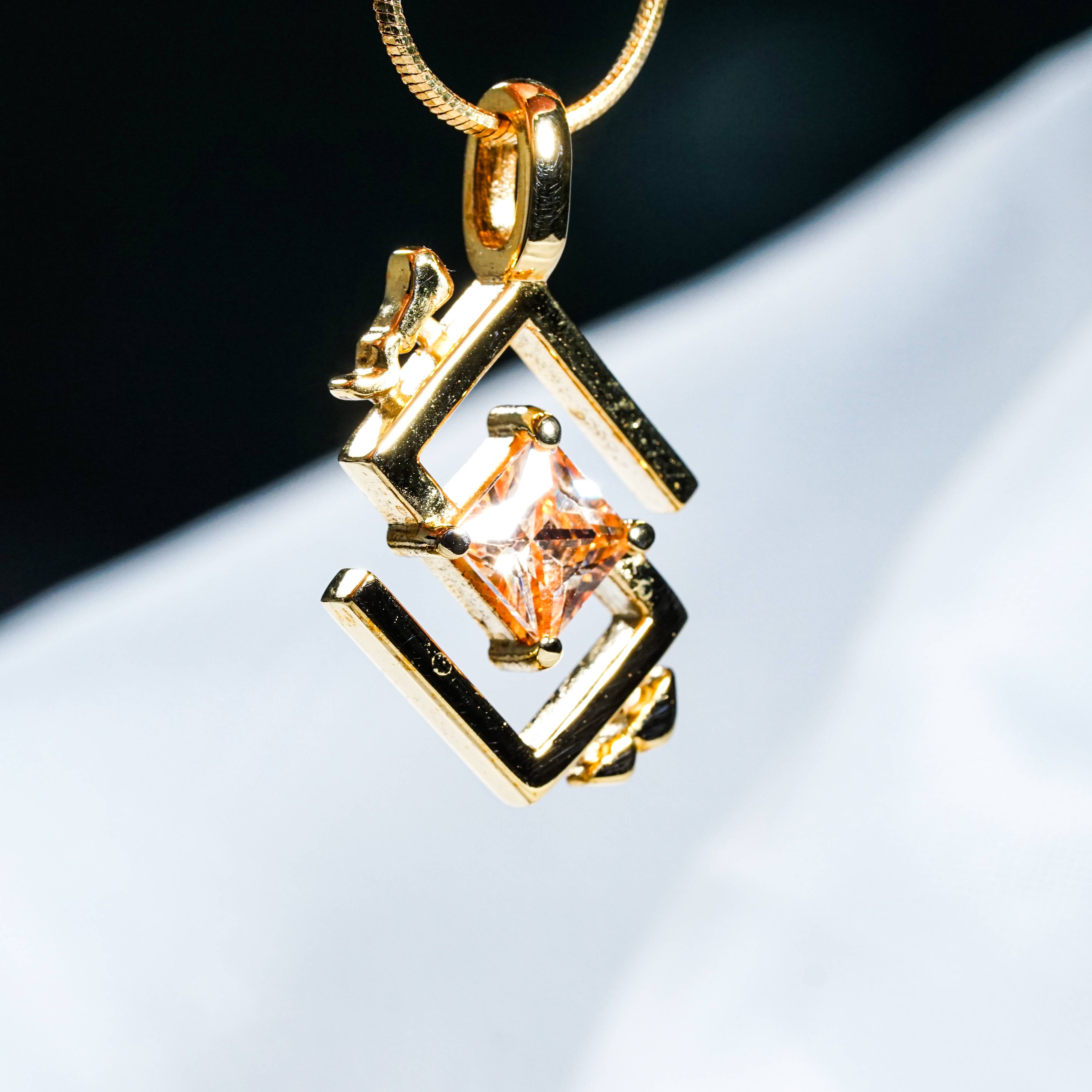 Genshin Impact Geo Visions Pattern Custom Necklace, Handmade Sterling Silver 950/Gold Plated Signet Necklace, Element Jewelry Charm Gift 8 - EternaSilver DSC07749 - EternaSilver