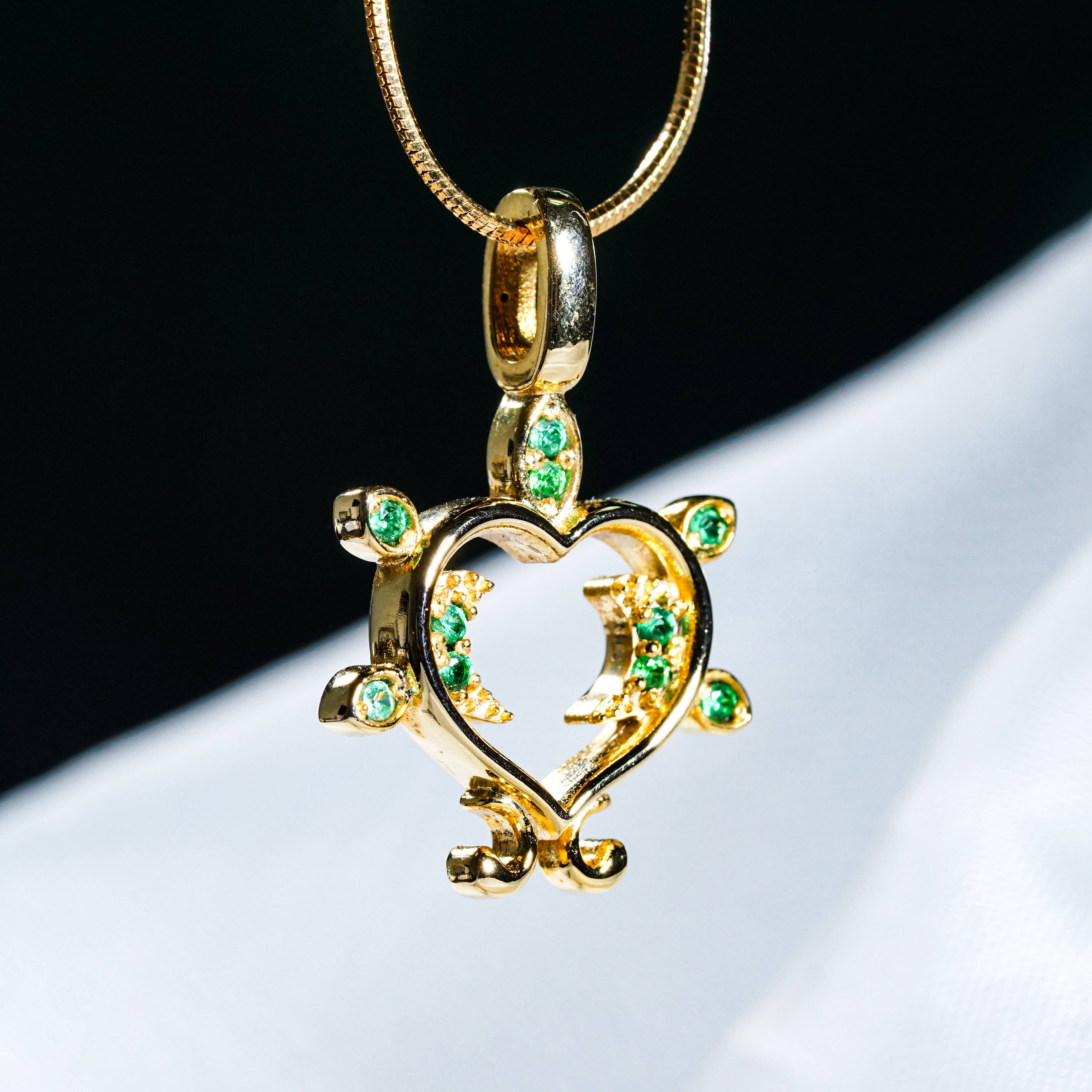 Genshin Impact Dendro Visions Pattern Custom Necklace, Handmade Sterling Silver 950/Gold Plated Signet Necklace, Element Jewelry Charm Gift 3 - EternaSilver DSC07750 - EternaSilver