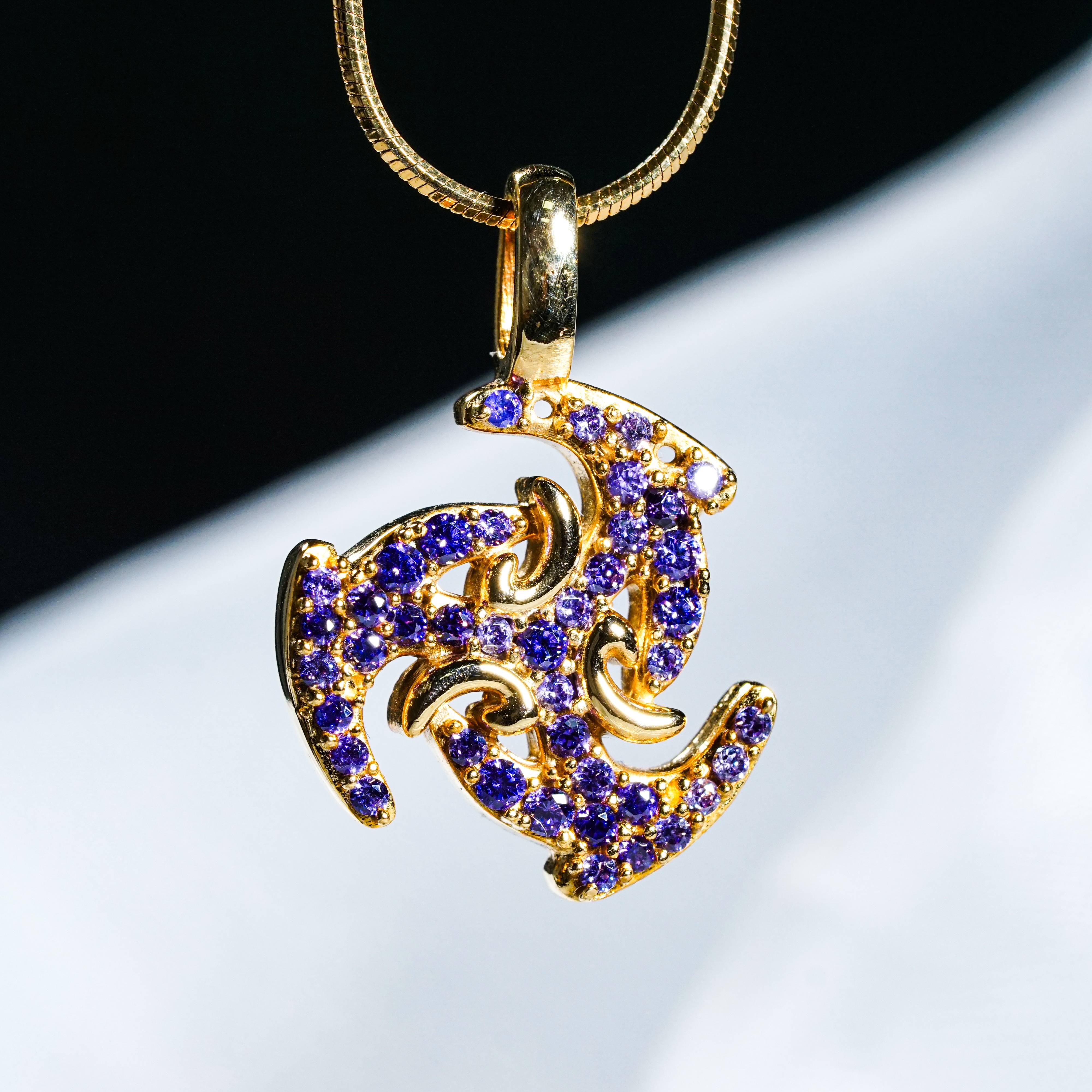 Genshin Impact Electro Visions Pattern Custom Necklace, Handmade Sterling Silver 950/Gold Plated Signet Necklace, Element Jewelry Charm Gift 3 - EternaSilver DSC07752 - EternaSilver