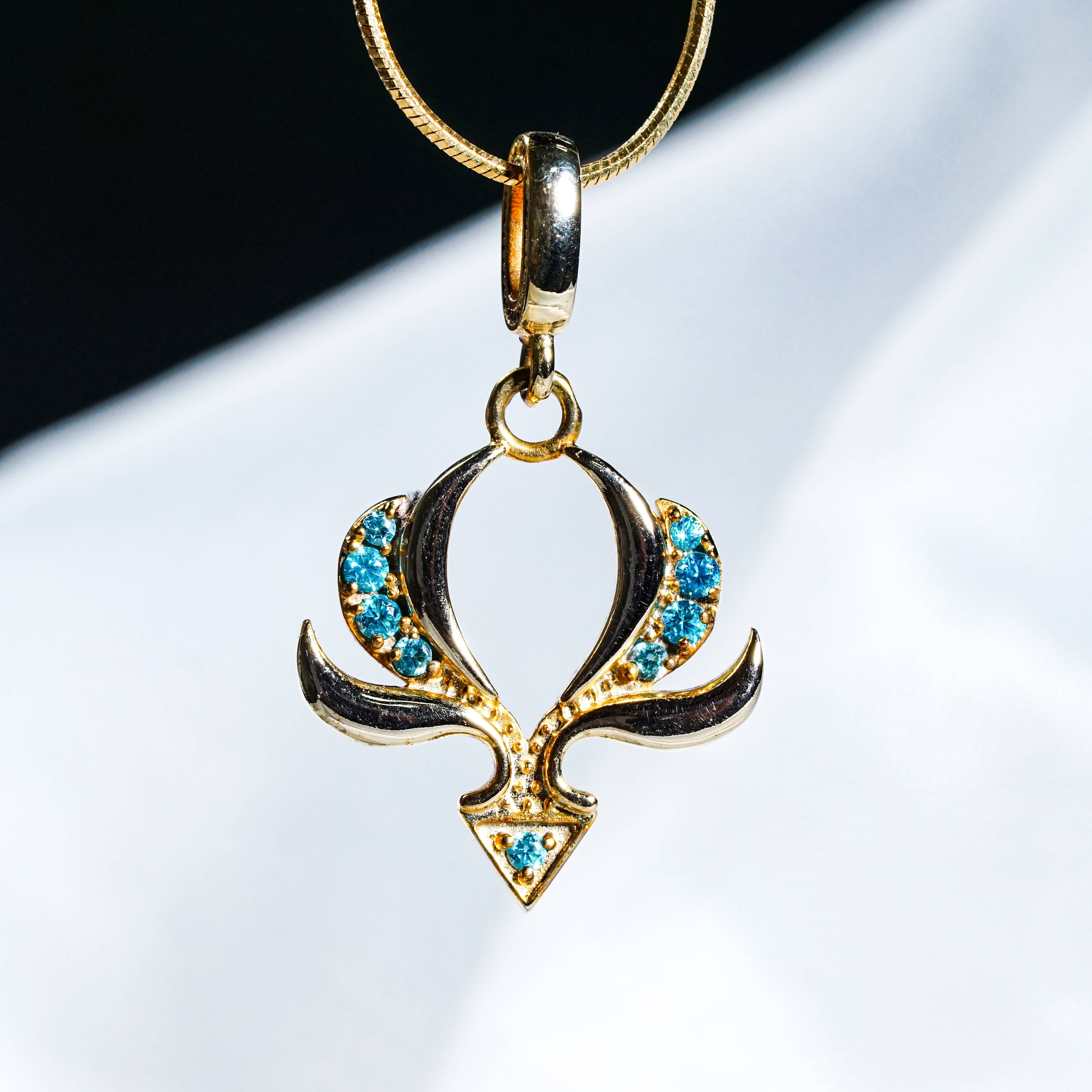 Genshin Impact Anemo Visions Pattern Custom Necklace, Handmade Sterling Silver 950/Gold Plated Signet Necklace, Element Jewelry Charm Gift 3 - EternaSilver DSC07754 - EternaSilver