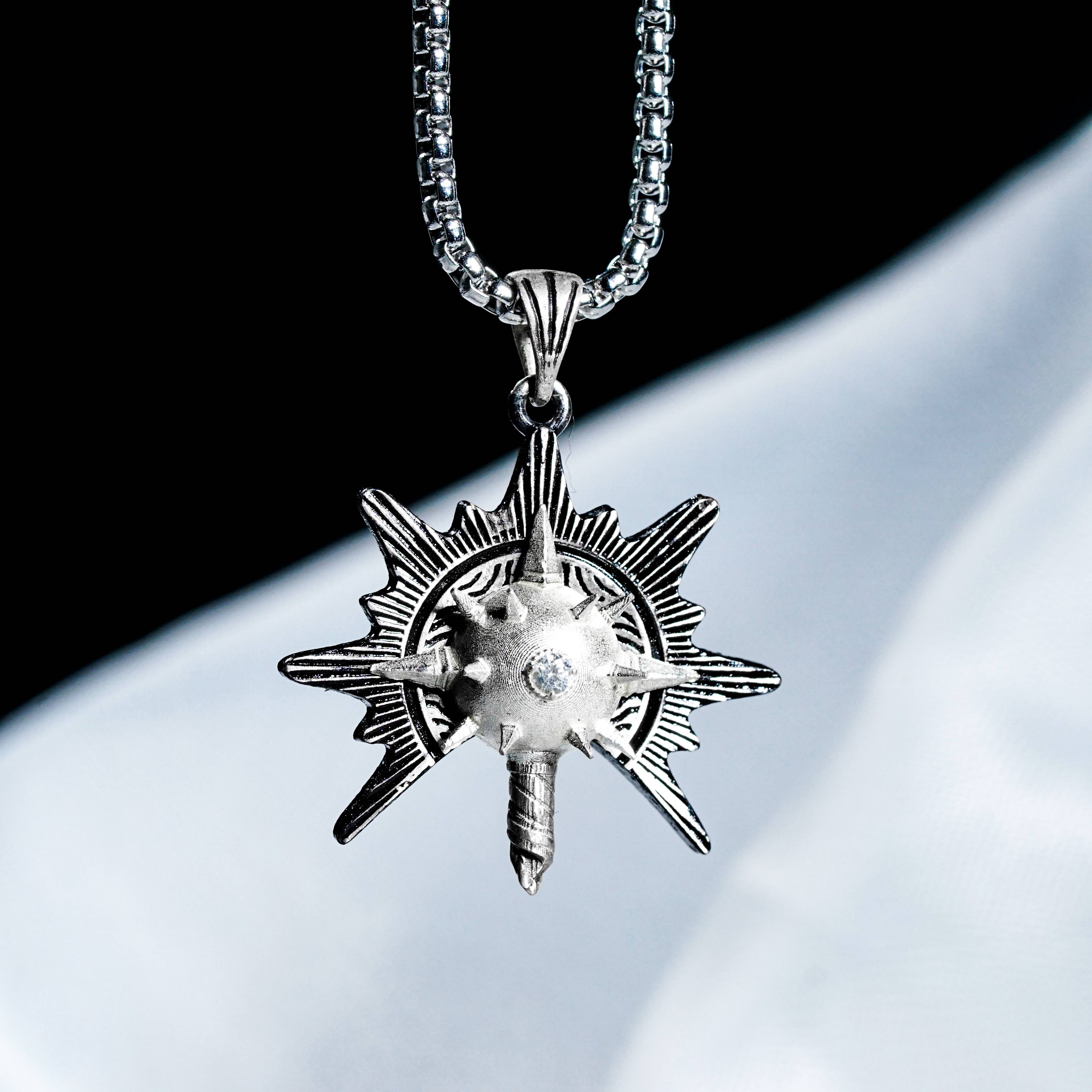 Baldur's Gate 3 Cleric Silver 950 Badge Necklace, Unique Silver Pendant Inspired by BG3, Gift for Fans of Baldur's Gate 3