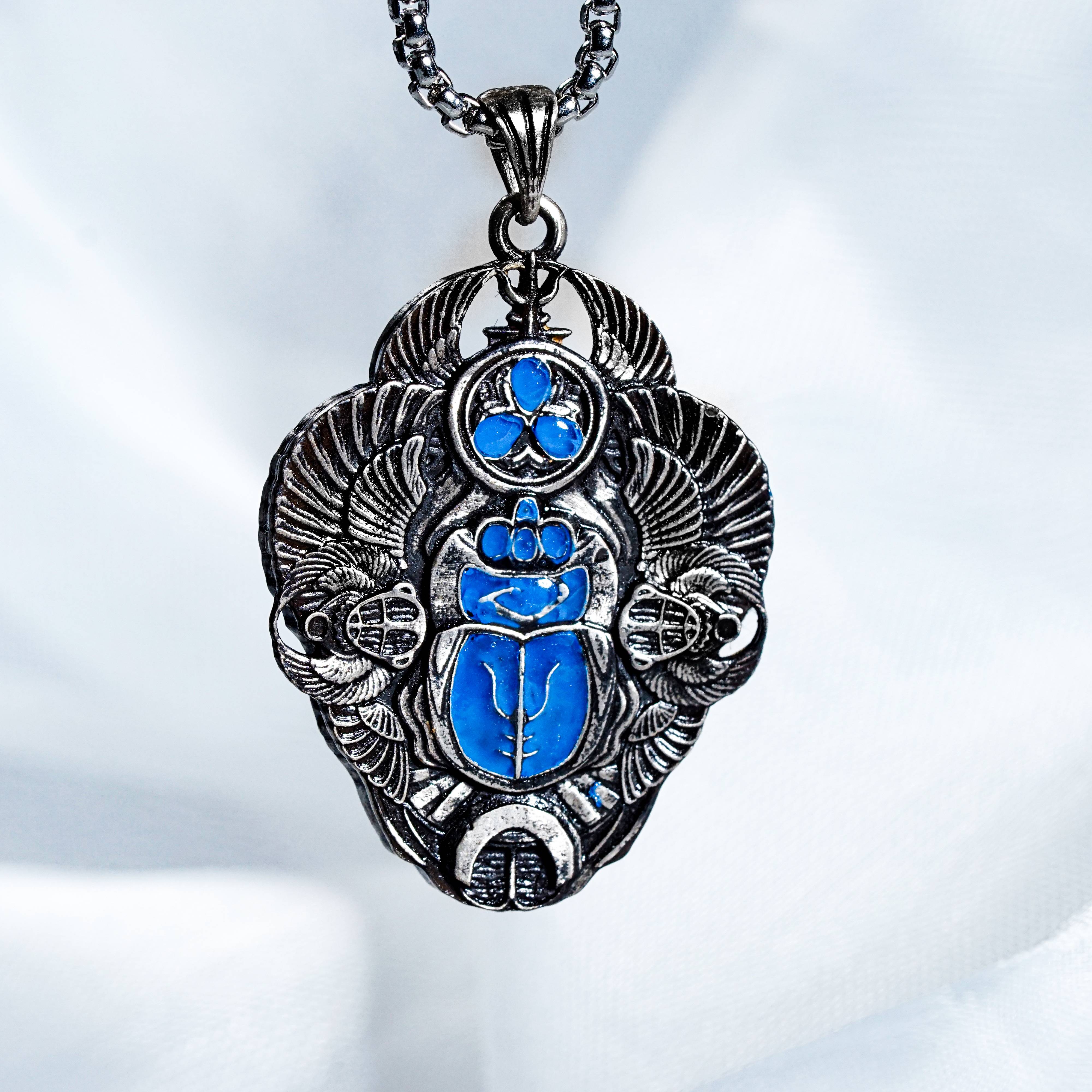Baldur's Gate 3 Scarab of Protection Amulet Handmade Silver 950, Baldur's Gate 3 Necklace, Scarab Pendant