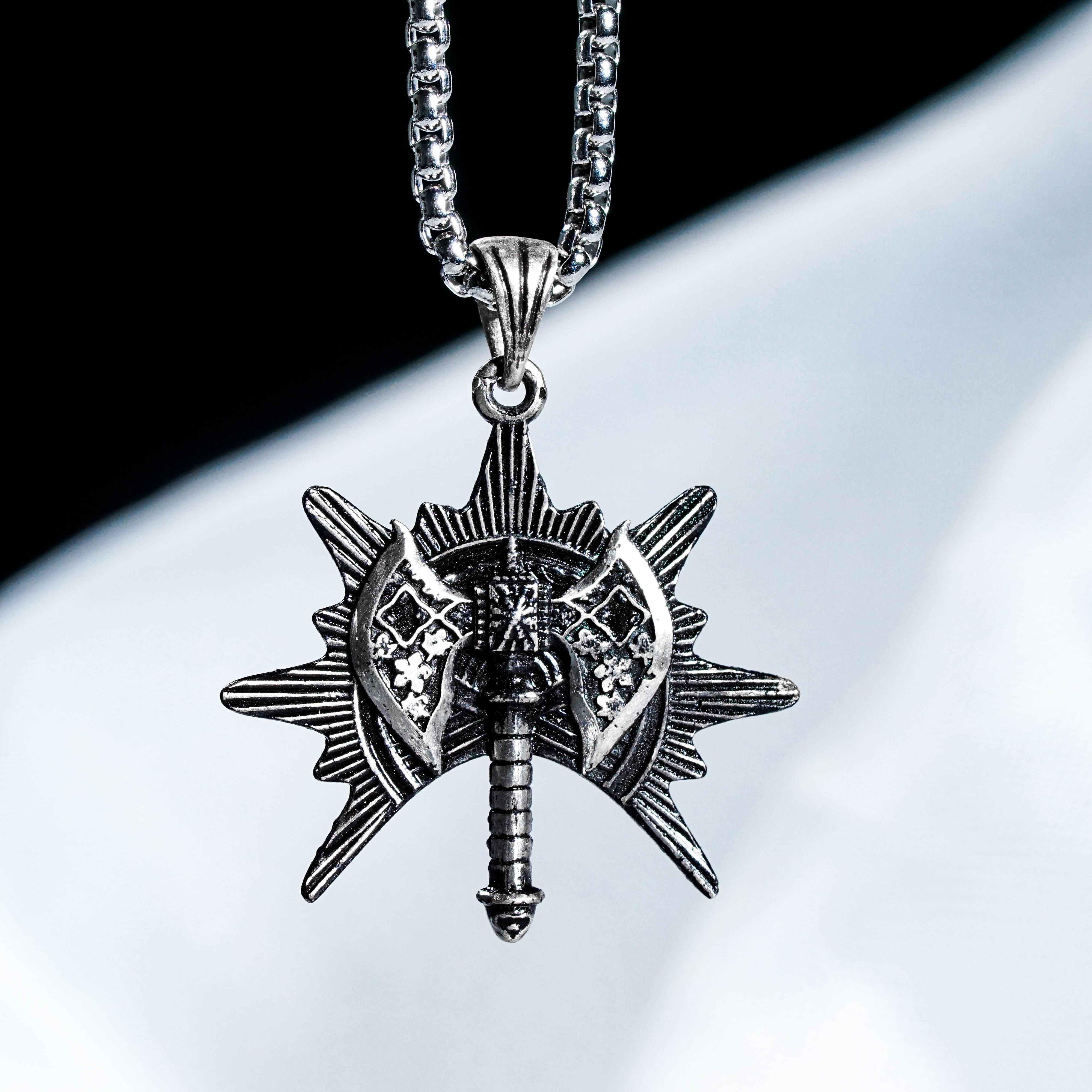 Baldur's Gate 3 Barbarian Silver 950 Badge Necklace, Unique Silver Pendant Inspired by BG3, Gift for Fans of Baldur's Gate 3