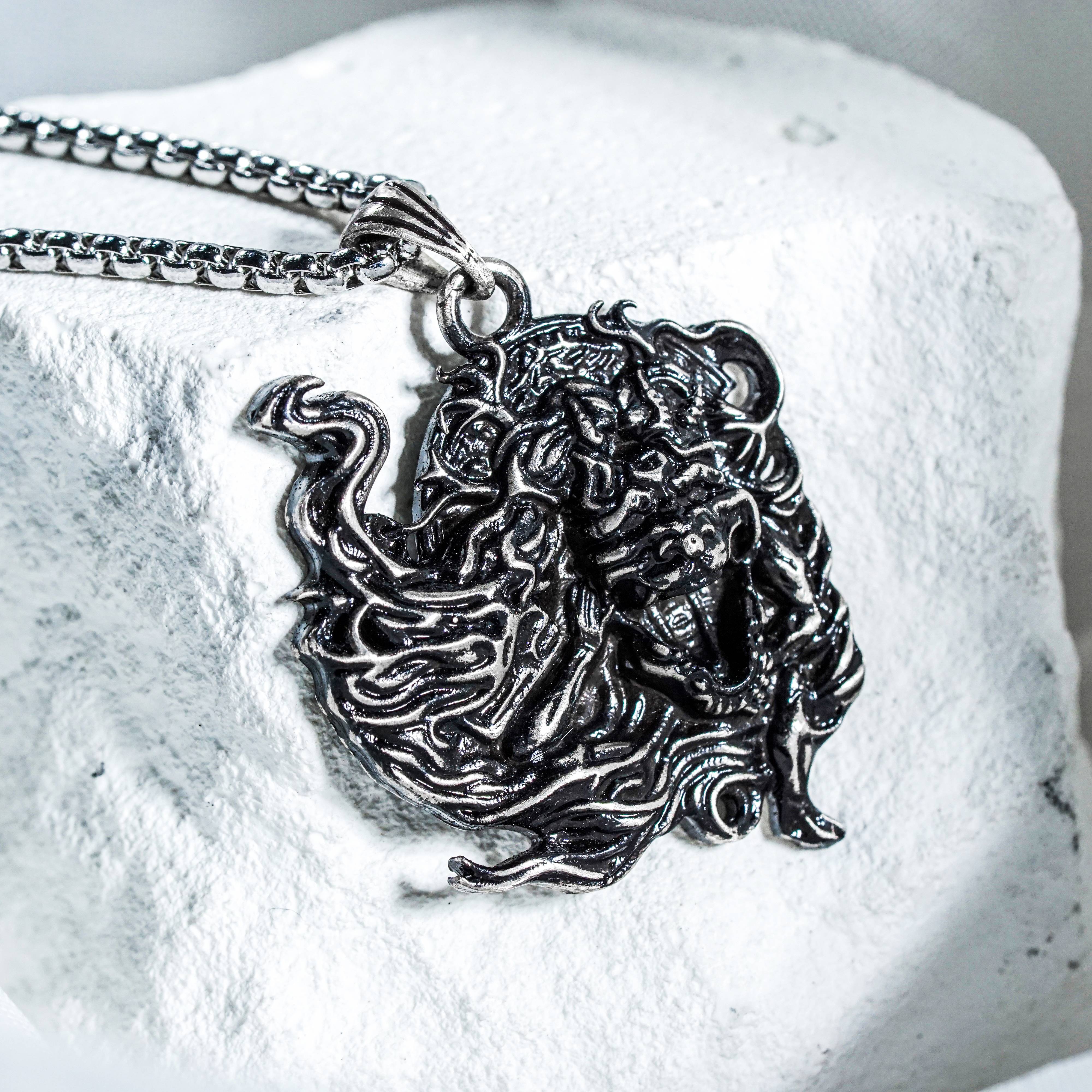 Elden Ring - Enraged Divine Beast Necklace - Handmade Silver 950 Pendant Inspired by Elden Ring 6 - EternaSilver DSC07783 - EternaSilver