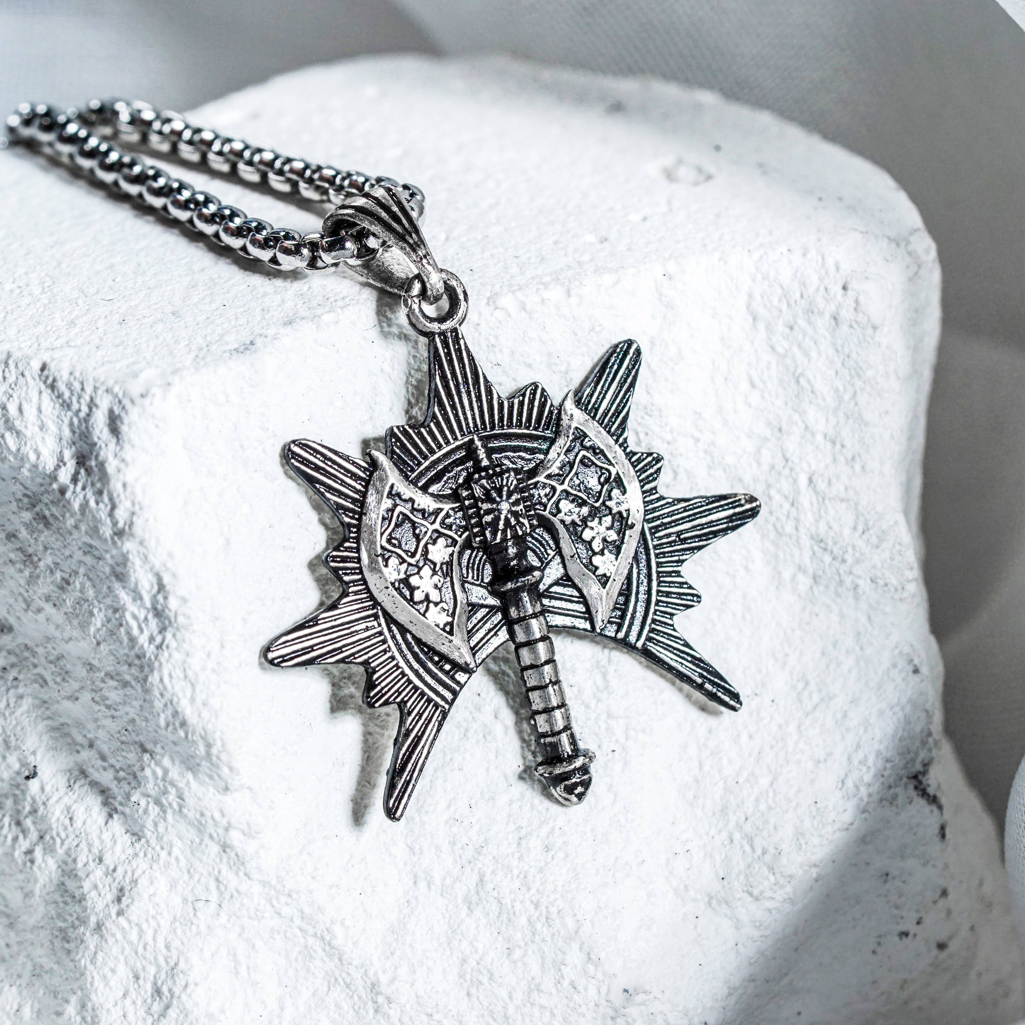 Baldur's Gate 3 Barbarian Silver 950 Badge Necklace, Unique Silver Pendant Inspired by BG3, Gift for Fans of Baldur's Gate 3 4 - EternaSilver DSC07789 - EternaSilver