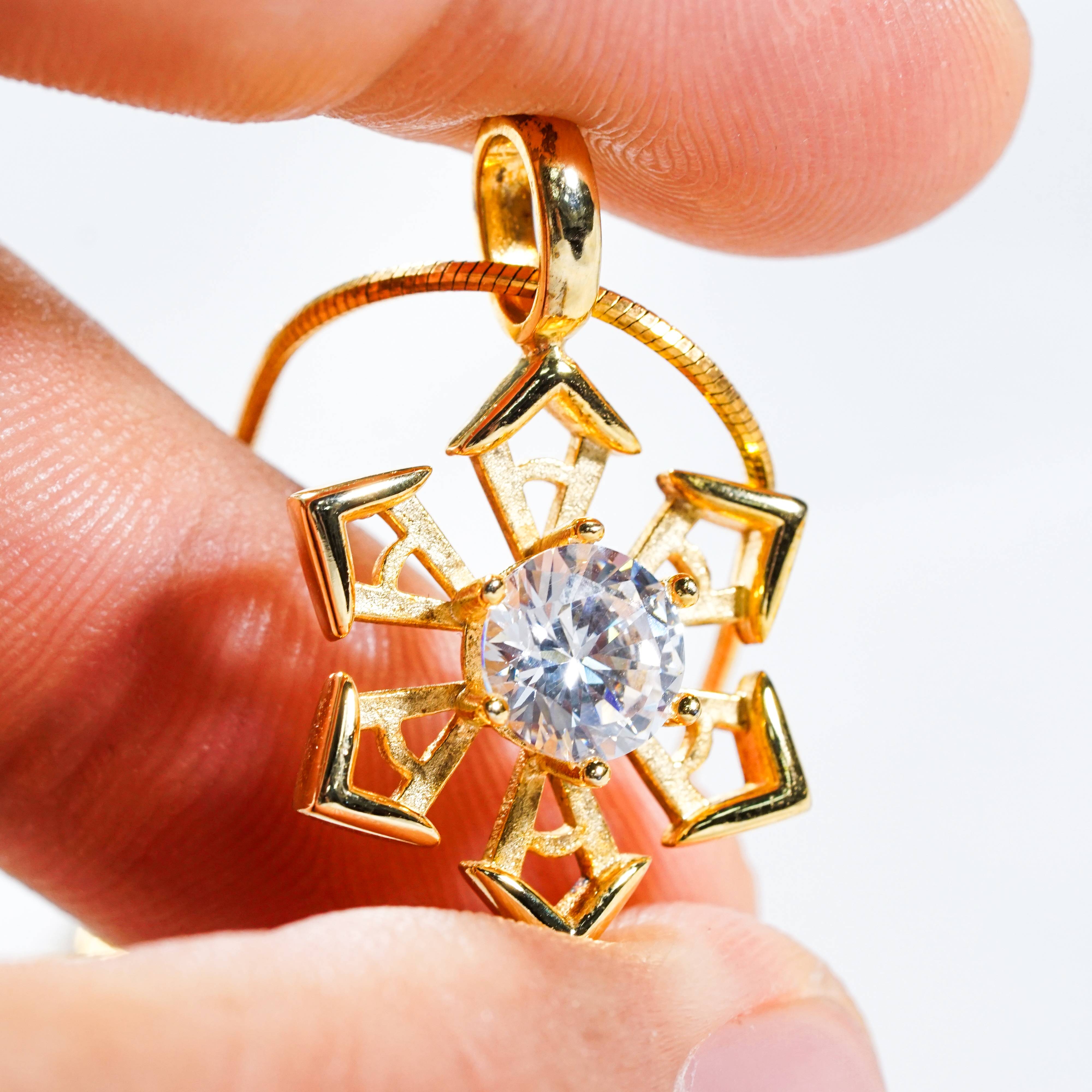 Genshin Impact Cryo Visions Pattern Custom Necklace, Handmade Sterling Silver 950/Gold Plated Signet Necklace, Element Jewelry Charm Gift 6 - EternaSilver DSC07827 - EternaSilver