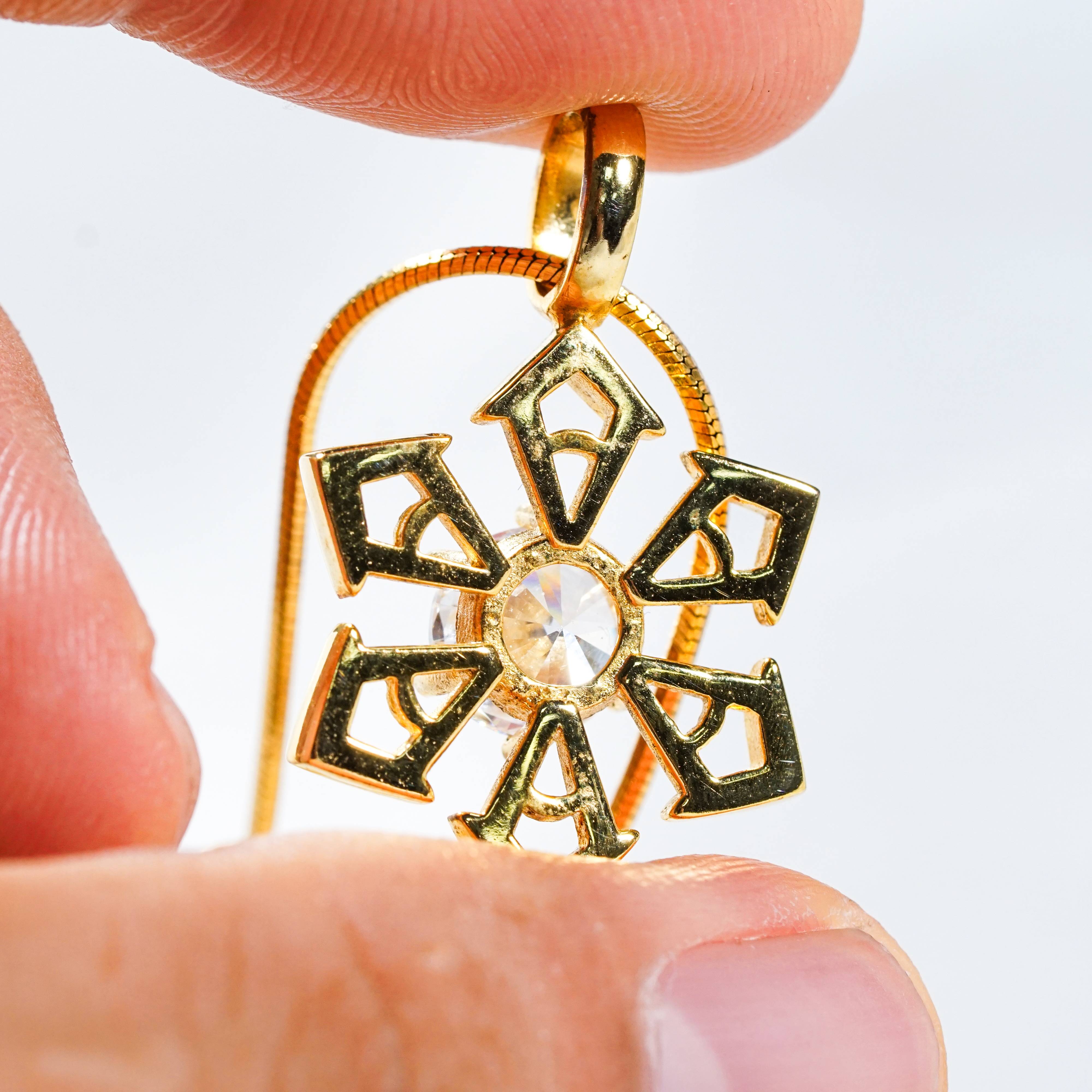 Genshin Impact Cryo Visions Pattern Custom Necklace, Handmade Sterling Silver 950/Gold Plated Signet Necklace, Element Jewelry Charm Gift 5 - EternaSilver DSC07828 - EternaSilver