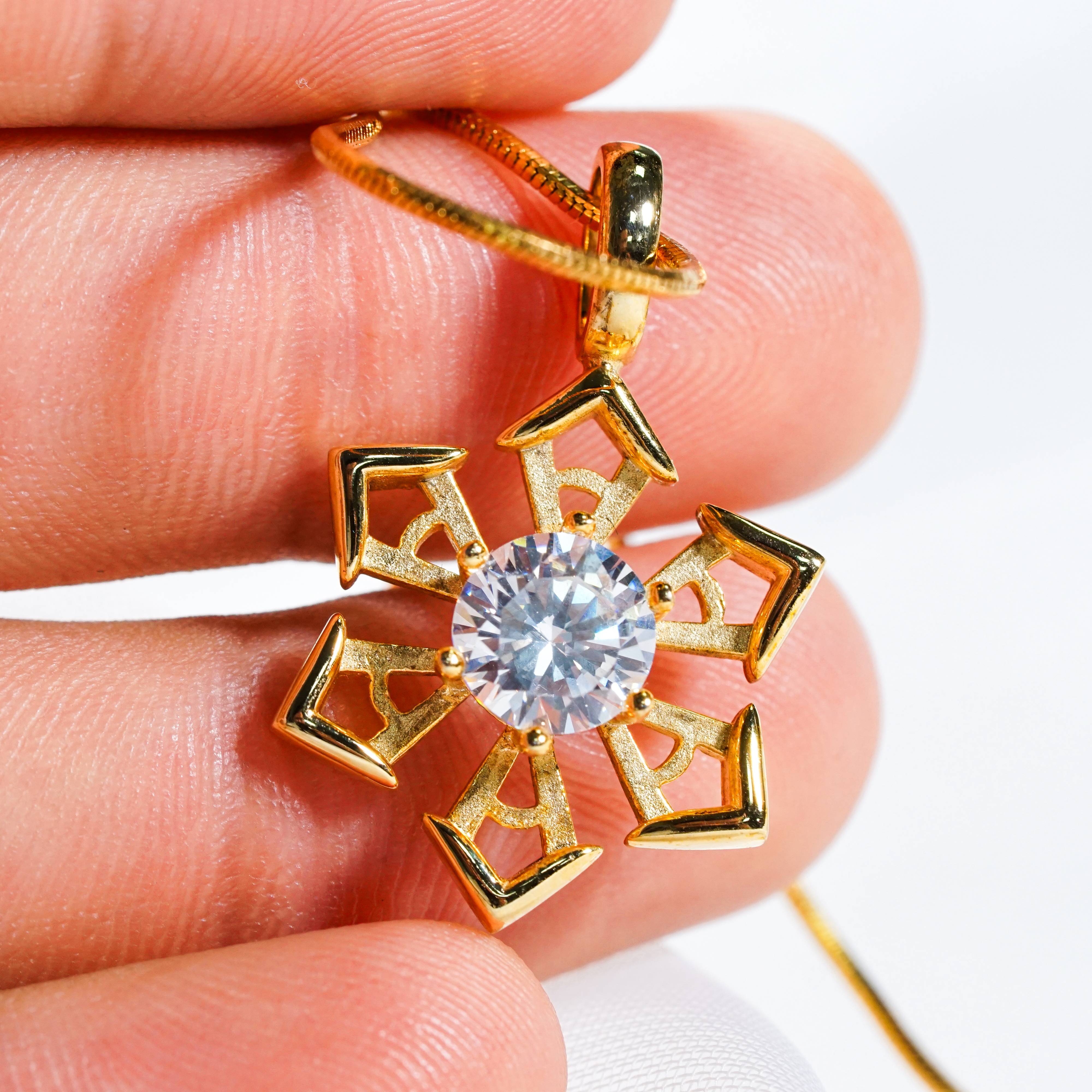 Genshin Impact Cryo Visions Pattern Custom Necklace, Handmade Sterling Silver 950/Gold Plated Signet Necklace, Element Jewelry Charm Gift 7 - EternaSilver DSC07829 - EternaSilver