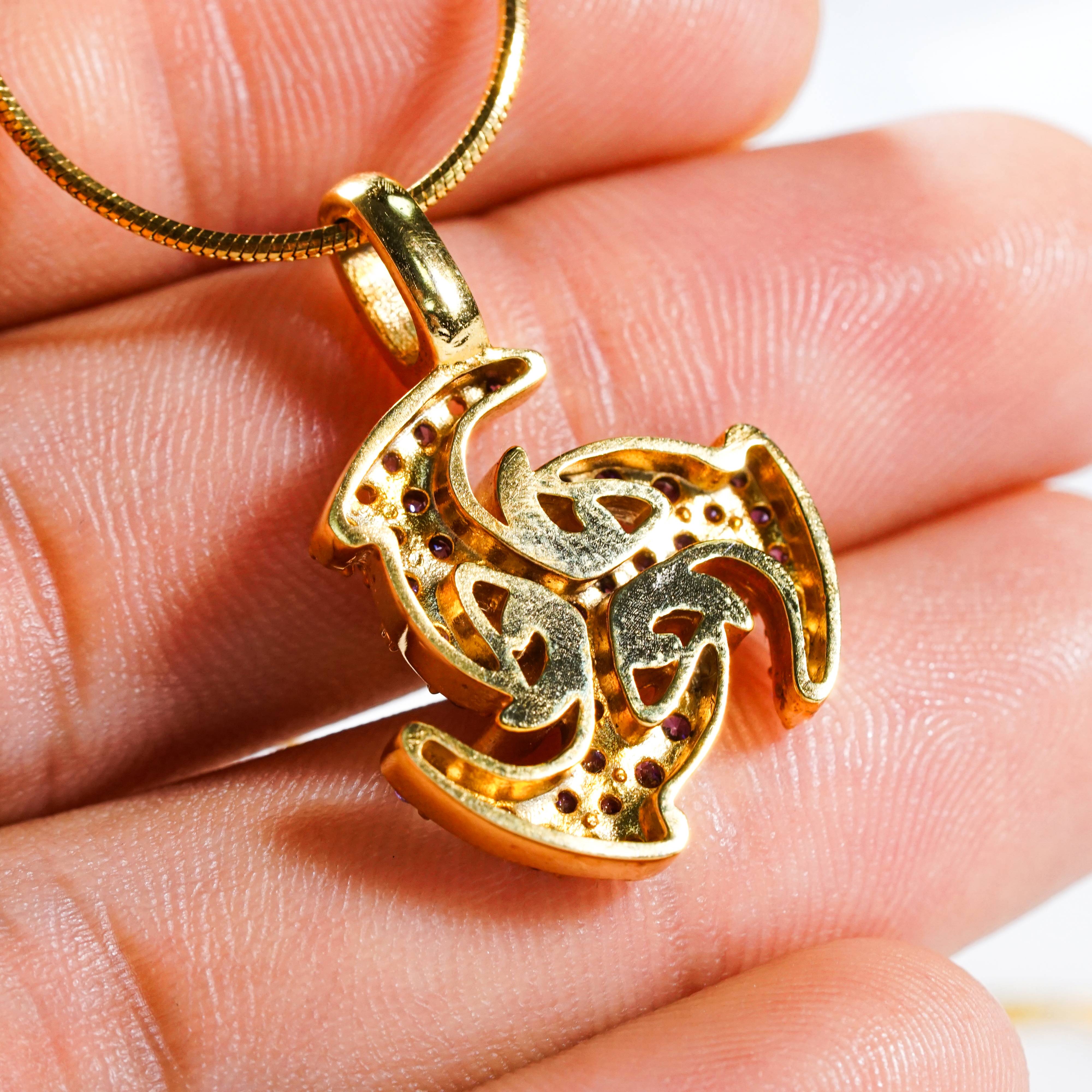 Genshin Impact Electro Visions Pattern Custom Necklace, Handmade Sterling Silver 950/Gold Plated Signet Necklace, Element Jewelry Charm Gift 6 - EternaSilver DSC07831 - EternaSilver