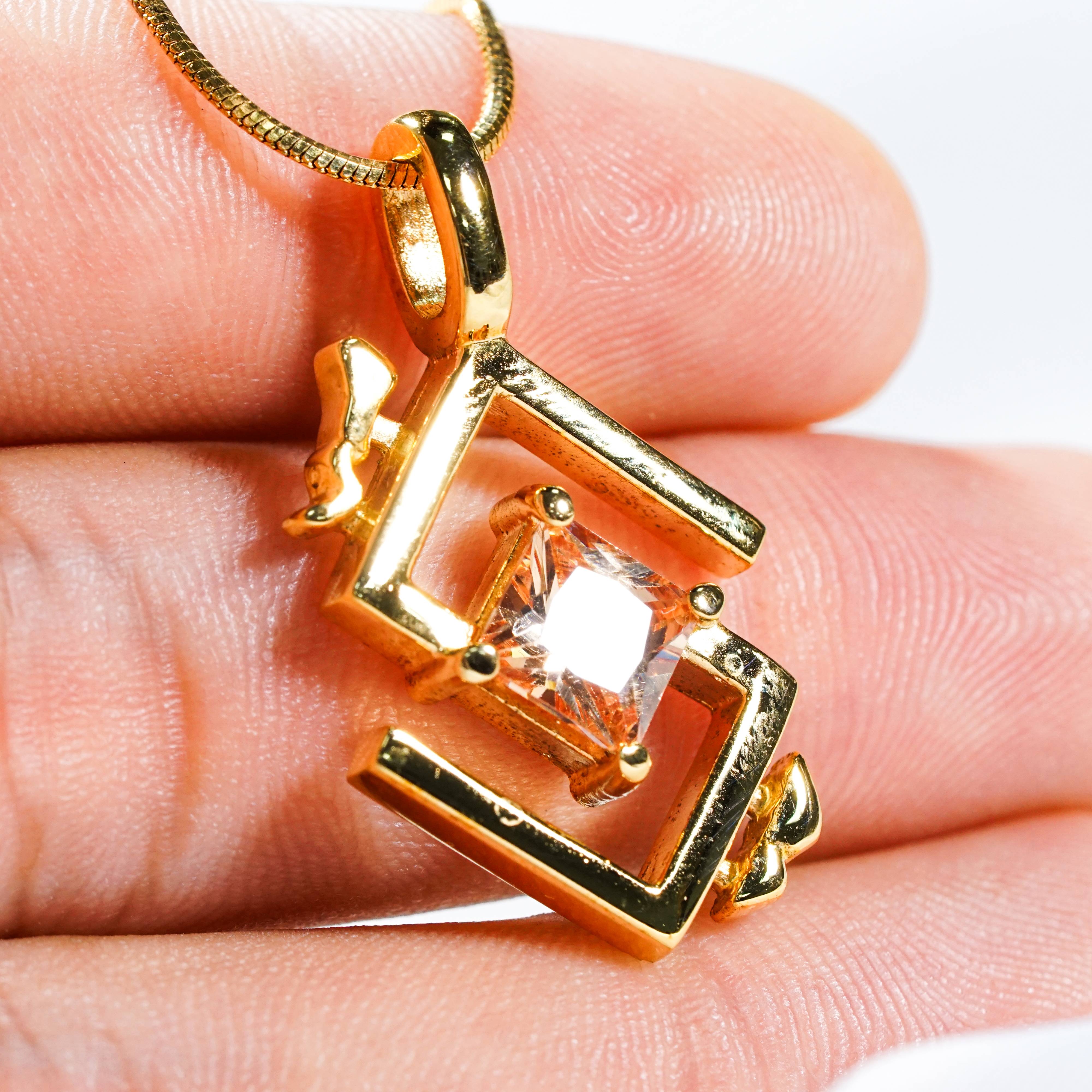 Genshin Impact Geo Visions Pattern Custom Necklace, Handmade Sterling Silver 950/Gold Plated Signet Necklace, Element Jewelry Charm Gift 7 - EternaSilver DSC07834 - EternaSilver
