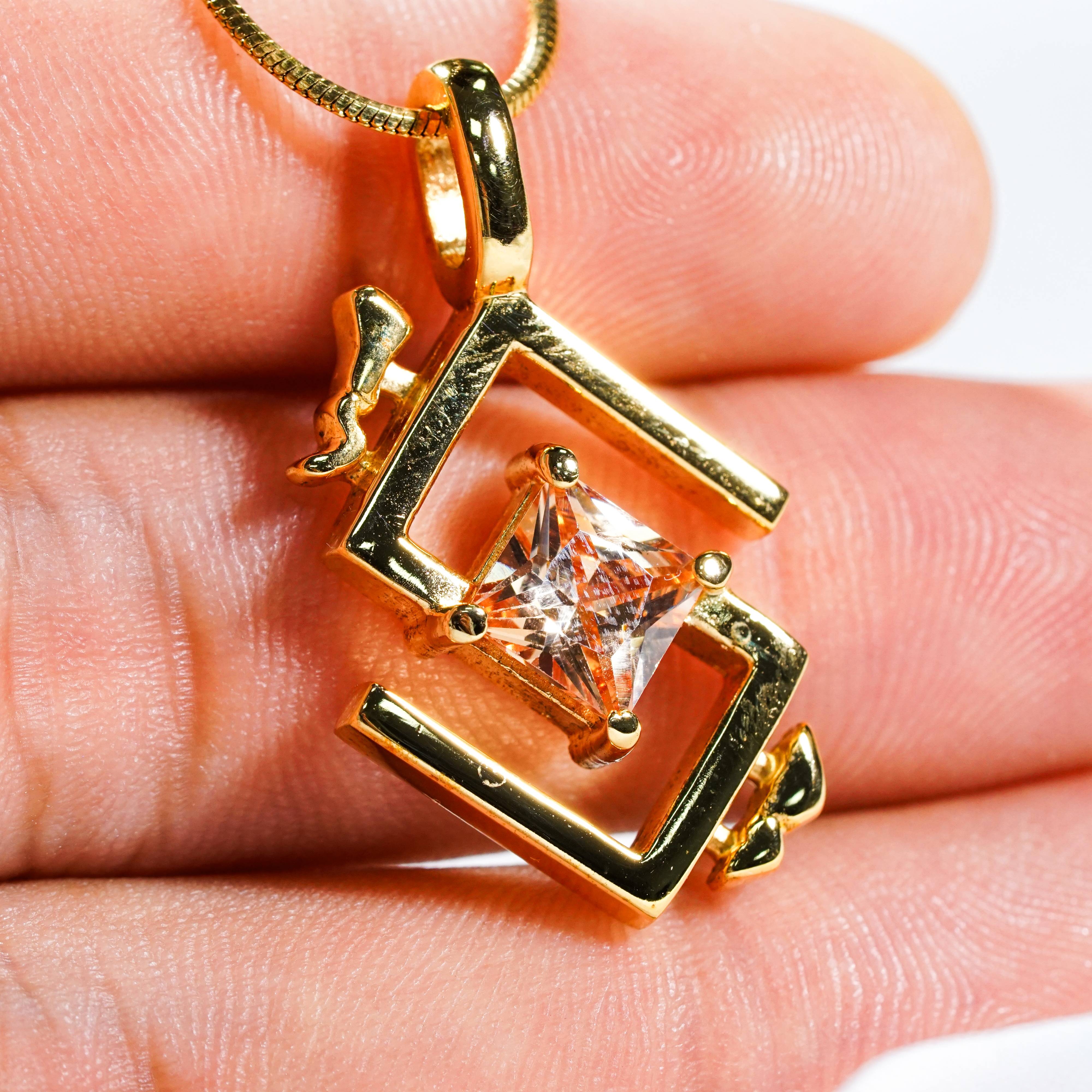 Genshin Impact Geo Visions Pattern Custom Necklace, Handmade Sterling Silver 950/Gold Plated Signet Necklace, Element Jewelry Charm Gift 6 - EternaSilver DSC07835 - EternaSilver