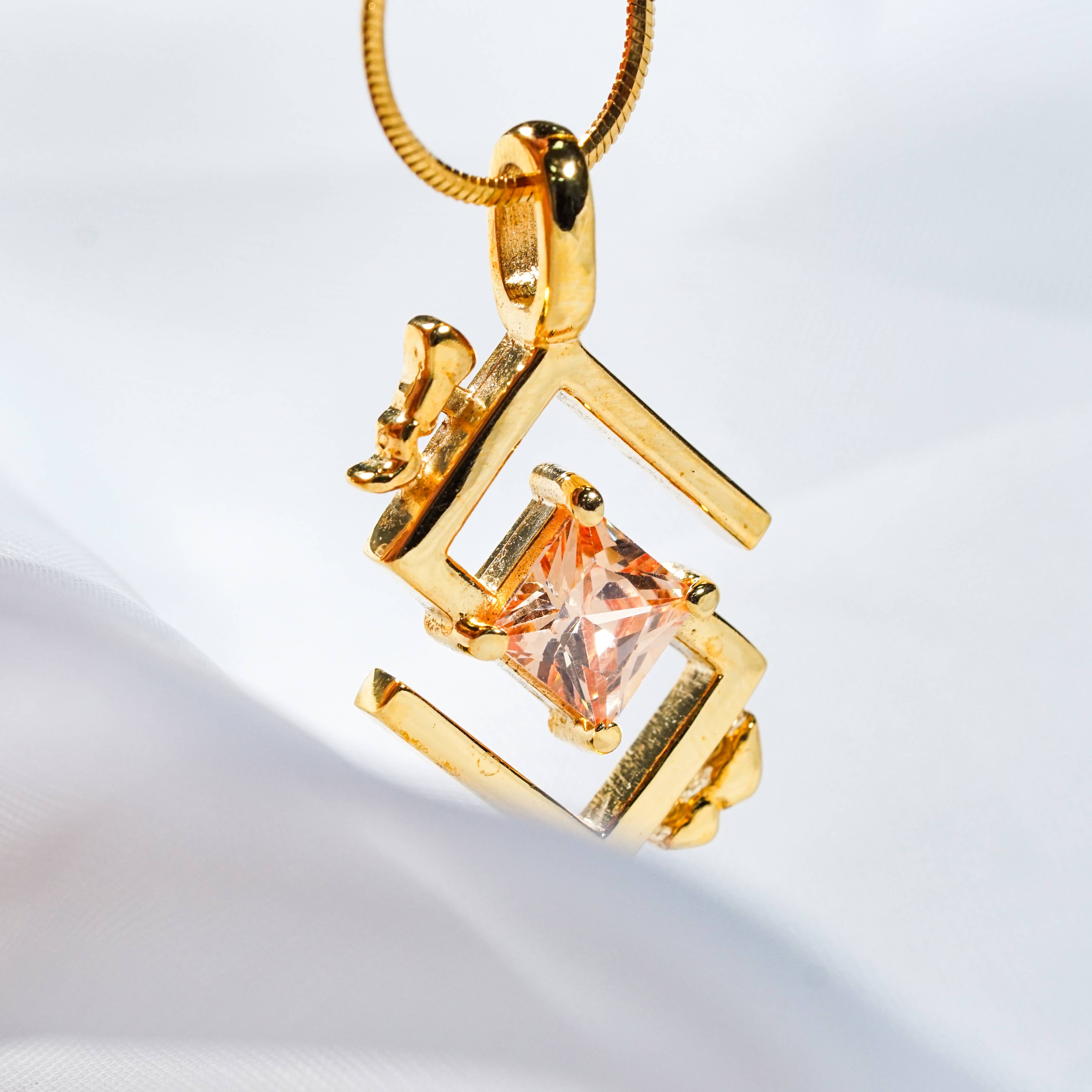 Genshin Impact Geo Visions Pattern Custom Necklace, Handmade Sterling Silver 950/Gold Plated Signet Necklace, Element Jewelry Charm Gift 3 - EternaSilver DSC07838 - EternaSilver