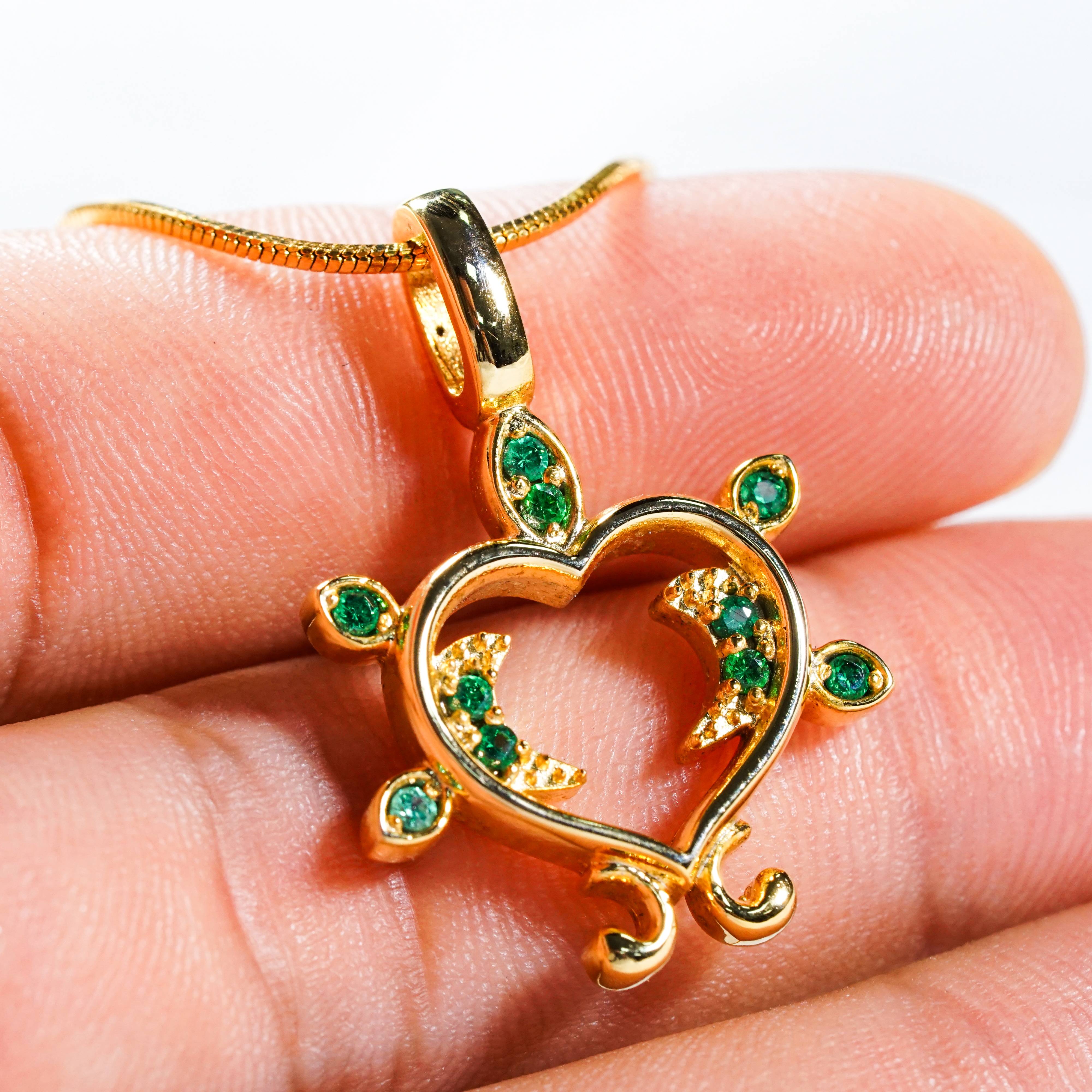 Genshin Impact Dendro Visions Pattern Custom Necklace, Handmade Sterling Silver 950/Gold Plated Signet Necklace, Element Jewelry Charm Gift 7 - EternaSilver DSC07839 - EternaSilver