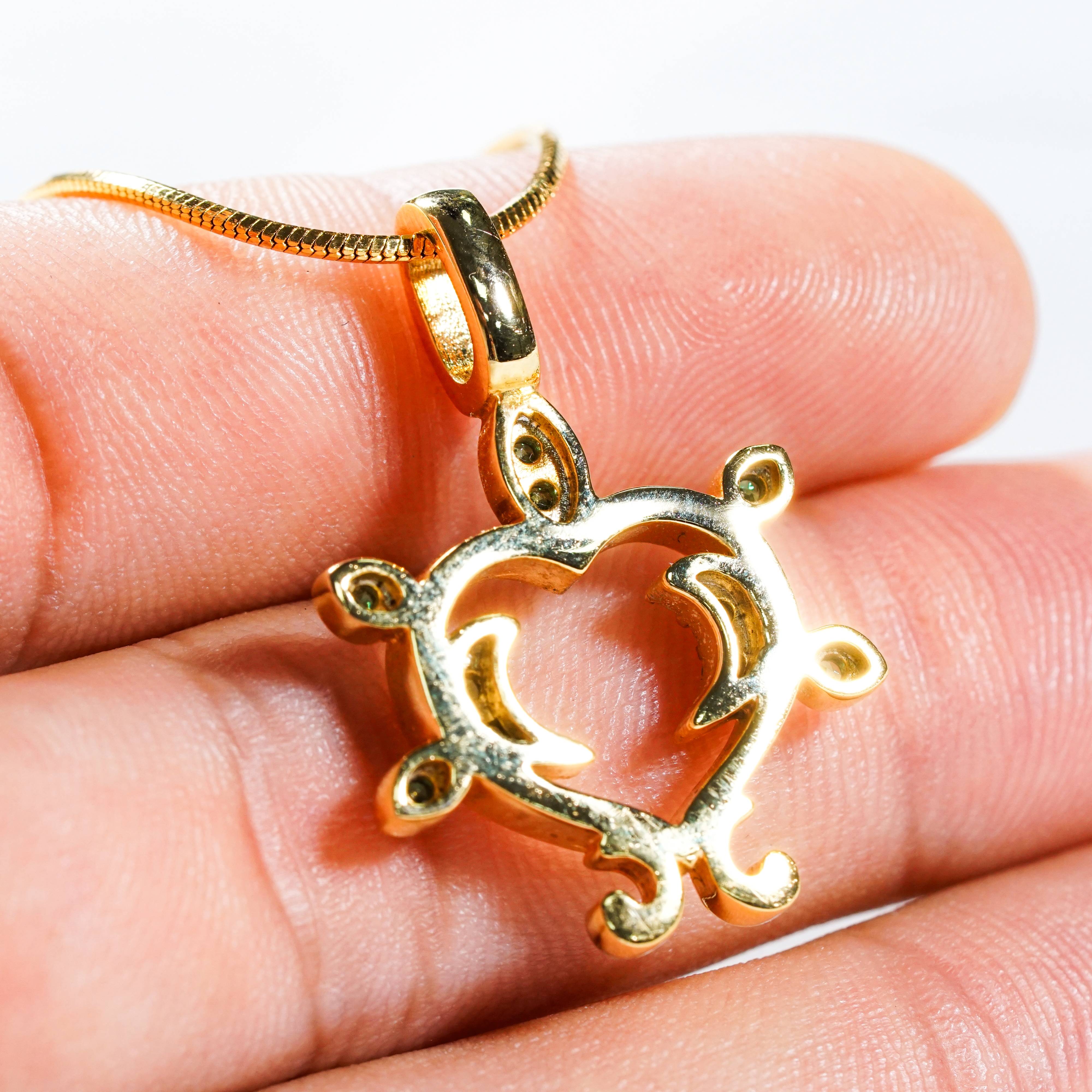 Genshin Impact Dendro Visions Pattern Custom Necklace, Handmade Sterling Silver 950/Gold Plated Signet Necklace, Element Jewelry Charm Gift 6 - EternaSilver DSC07840 - EternaSilver