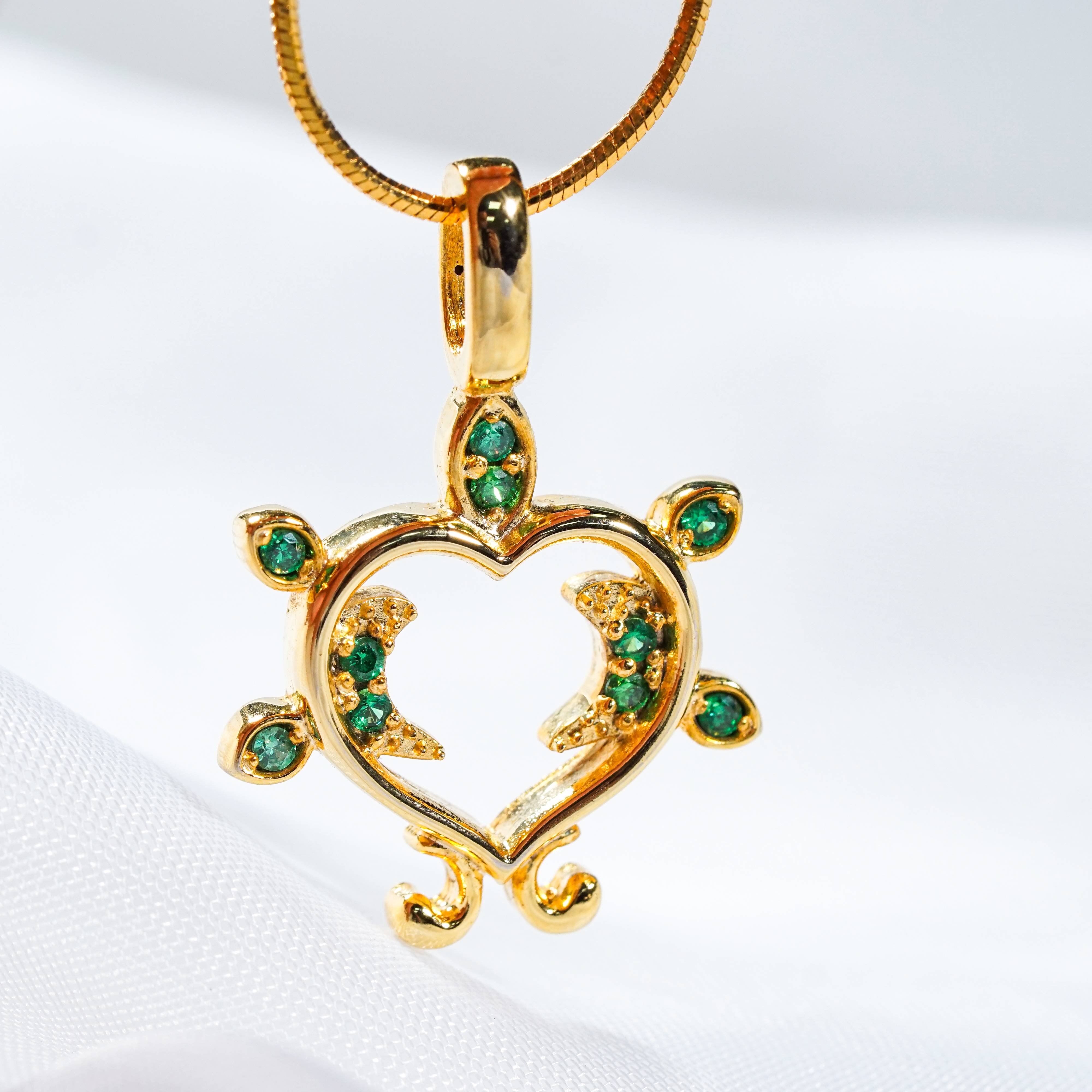 Genshin Impact Dendro Visions Pattern Custom Necklace, Handmade Sterling Silver 950/Gold Plated Signet Necklace, Element Jewelry Charm Gift 4 - EternaSilver DSC07842 - EternaSilver