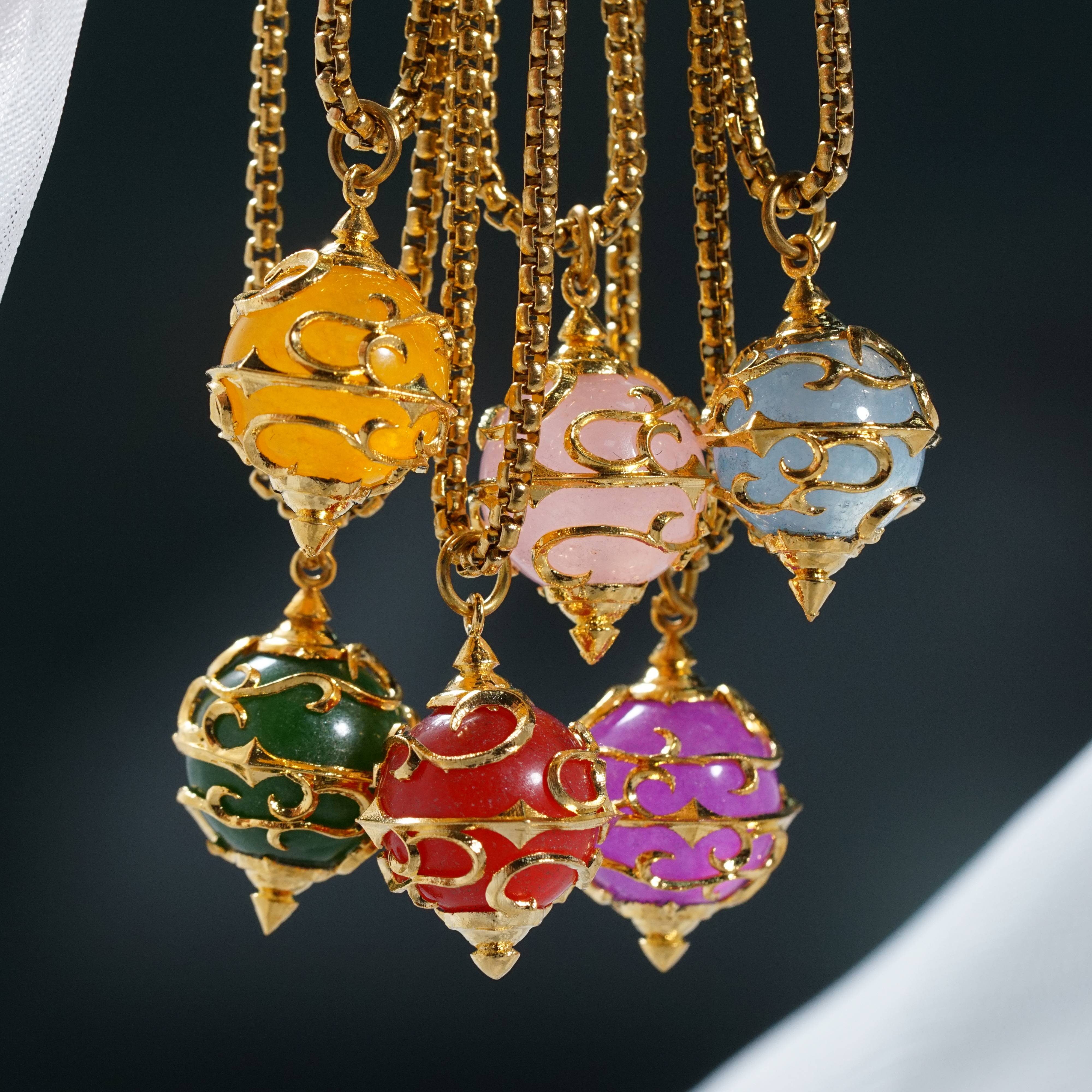 Palworld Legendary Sphere Necklace, Handmade 14k Gold Plated Pal Sphere Jewelry, Pal Sphere Pendant