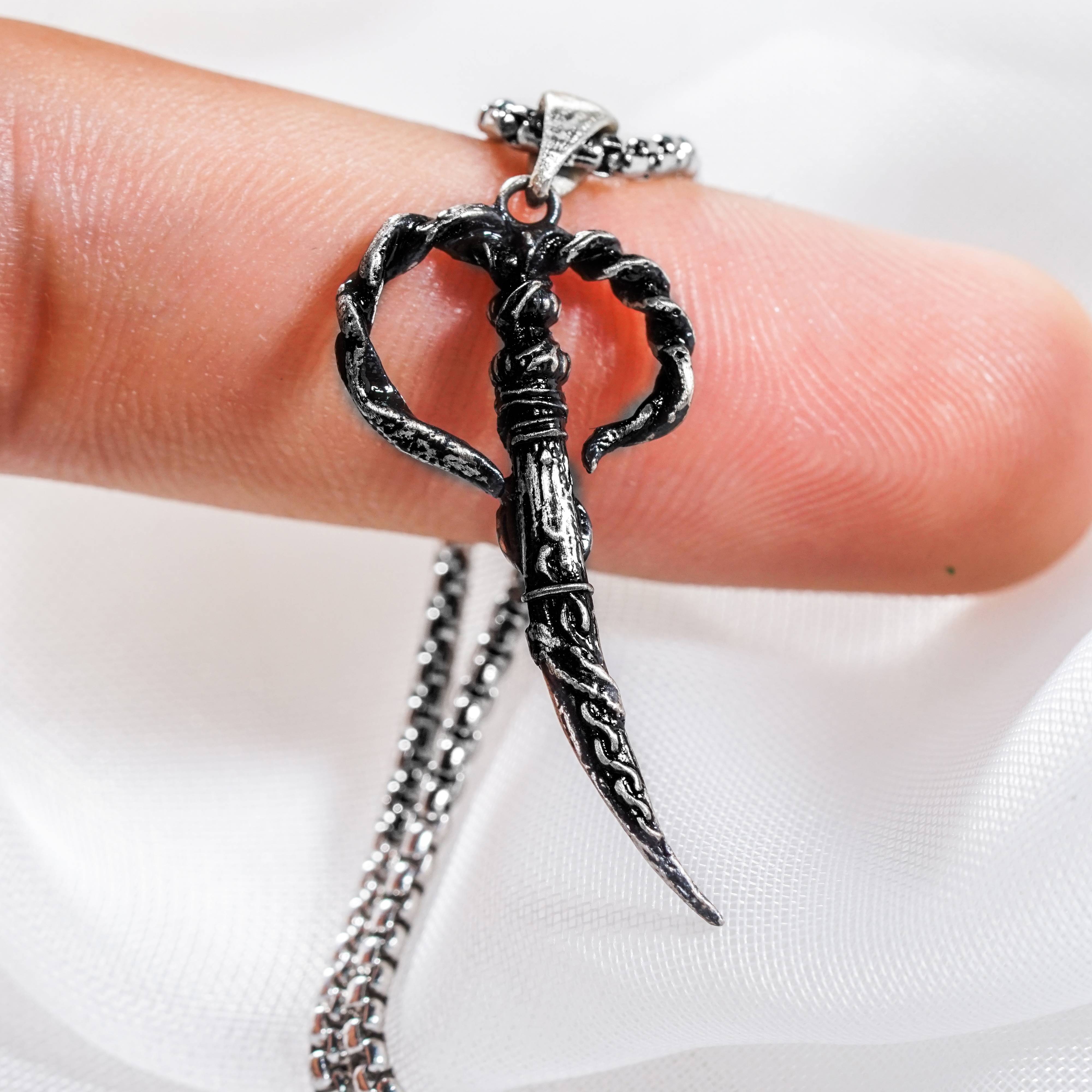 Elden Ring - Blade Of Mercy Necklace - Handmade Silver 950 Pendant Inspired by Elden Ring 6 - EternaSilver DSC07889 - EternaSilver