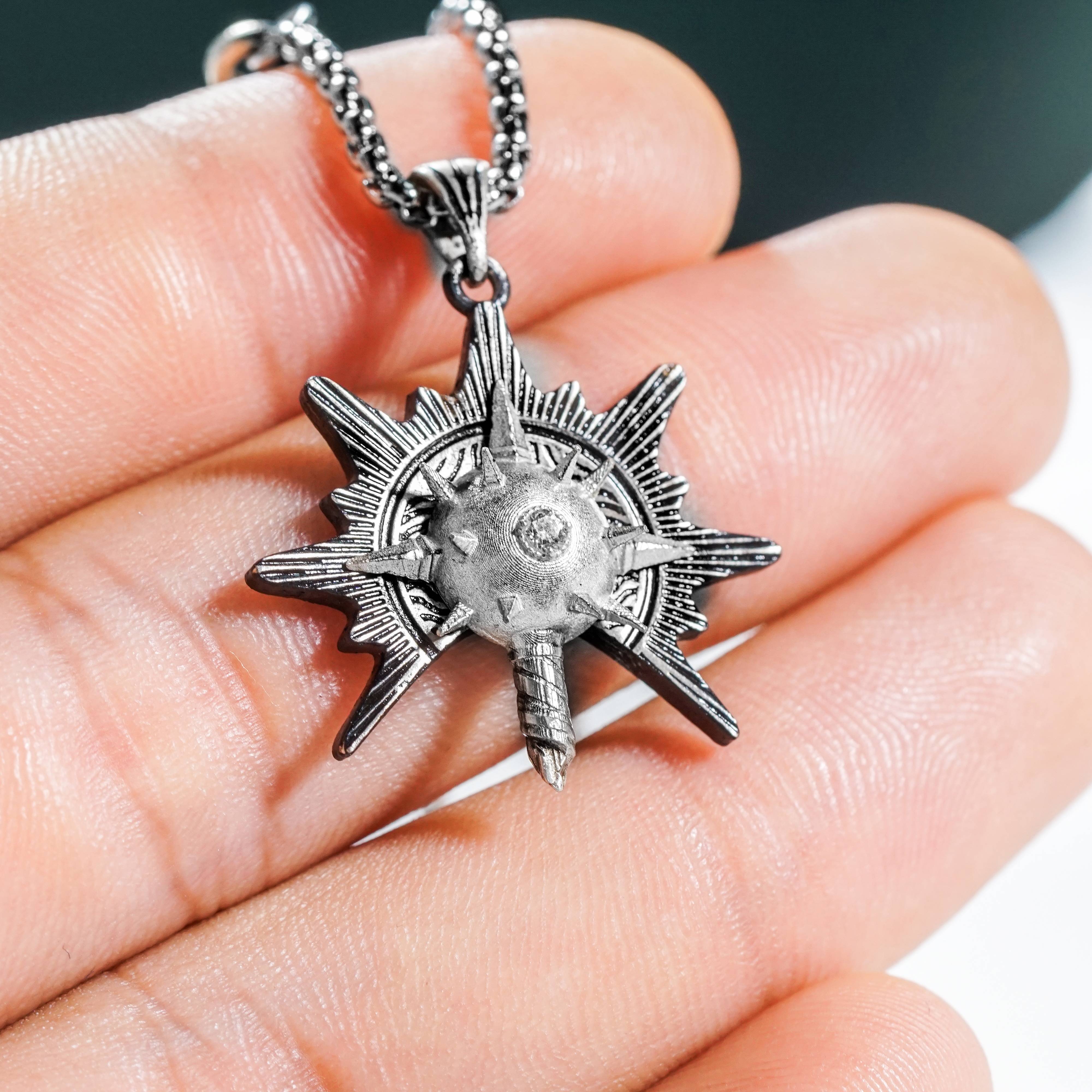 Baldur's Gate 3 Cleric Silver 950 Badge Necklace, Unique Silver Pendant Inspired by BG3, Gift for Fans of Baldur's Gate 3 4 - EternaSilver DSC07890 - EternaSilver