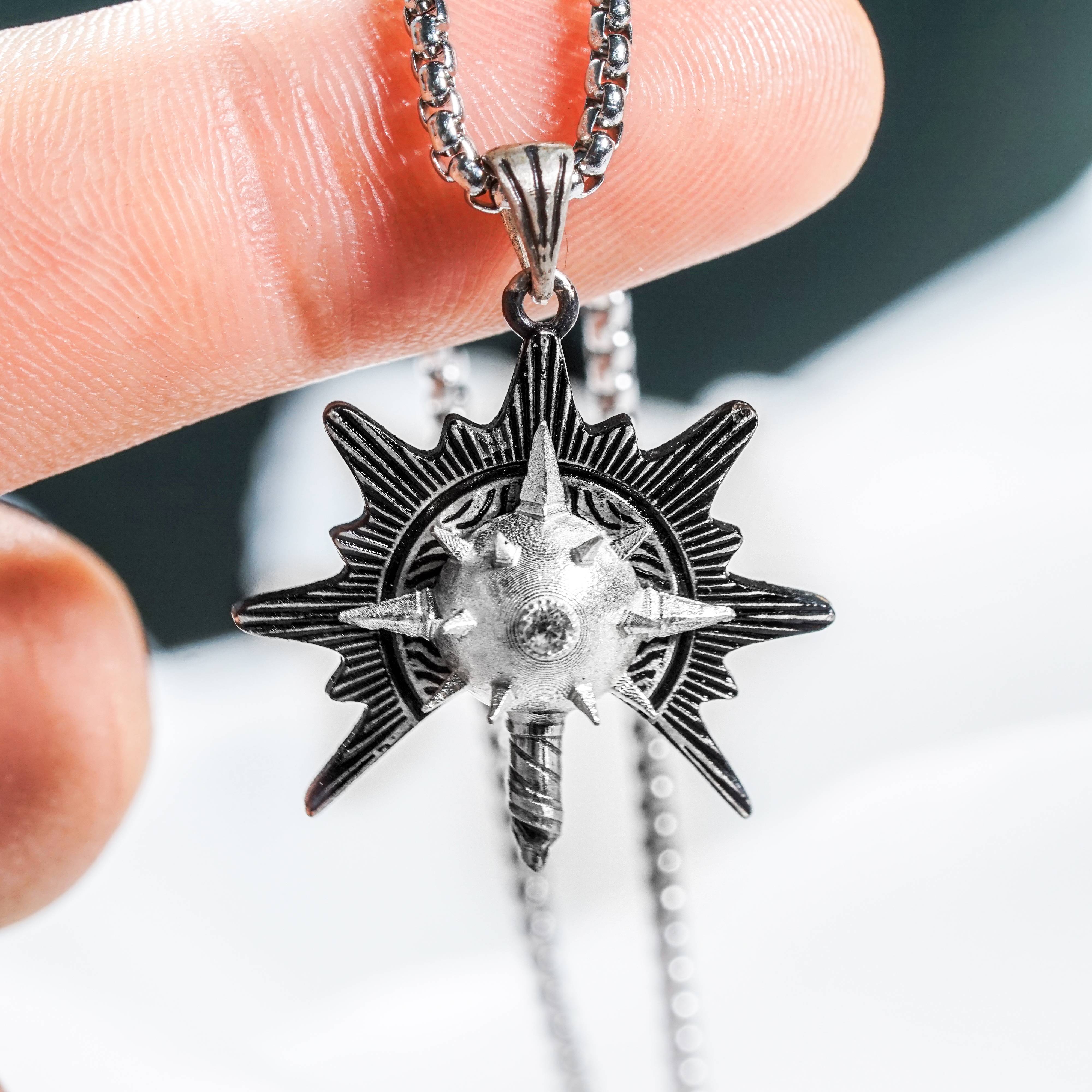 Baldur's Gate 3 Cleric Silver 950 Badge Necklace, Unique Silver Pendant Inspired by BG3, Gift for Fans of Baldur's Gate 3 3 - EternaSilver DSC07891 - EternaSilver