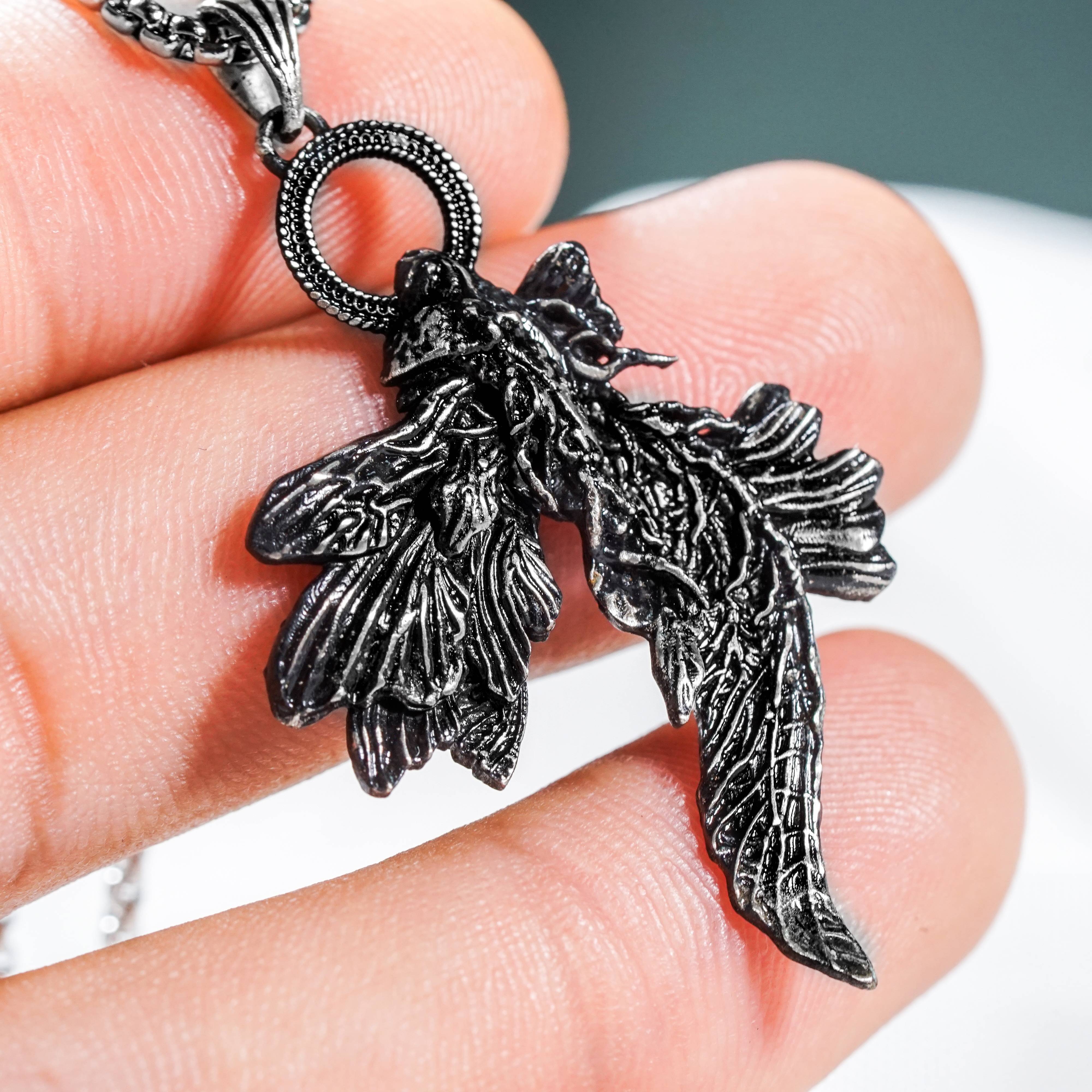 Elden Ring - Fine Crucible Feather Talisman Necklace - Handmade Silver 950 Pendant Inspired by Elden Ring 5 - EternaSilver DSC07911 - EternaSilver