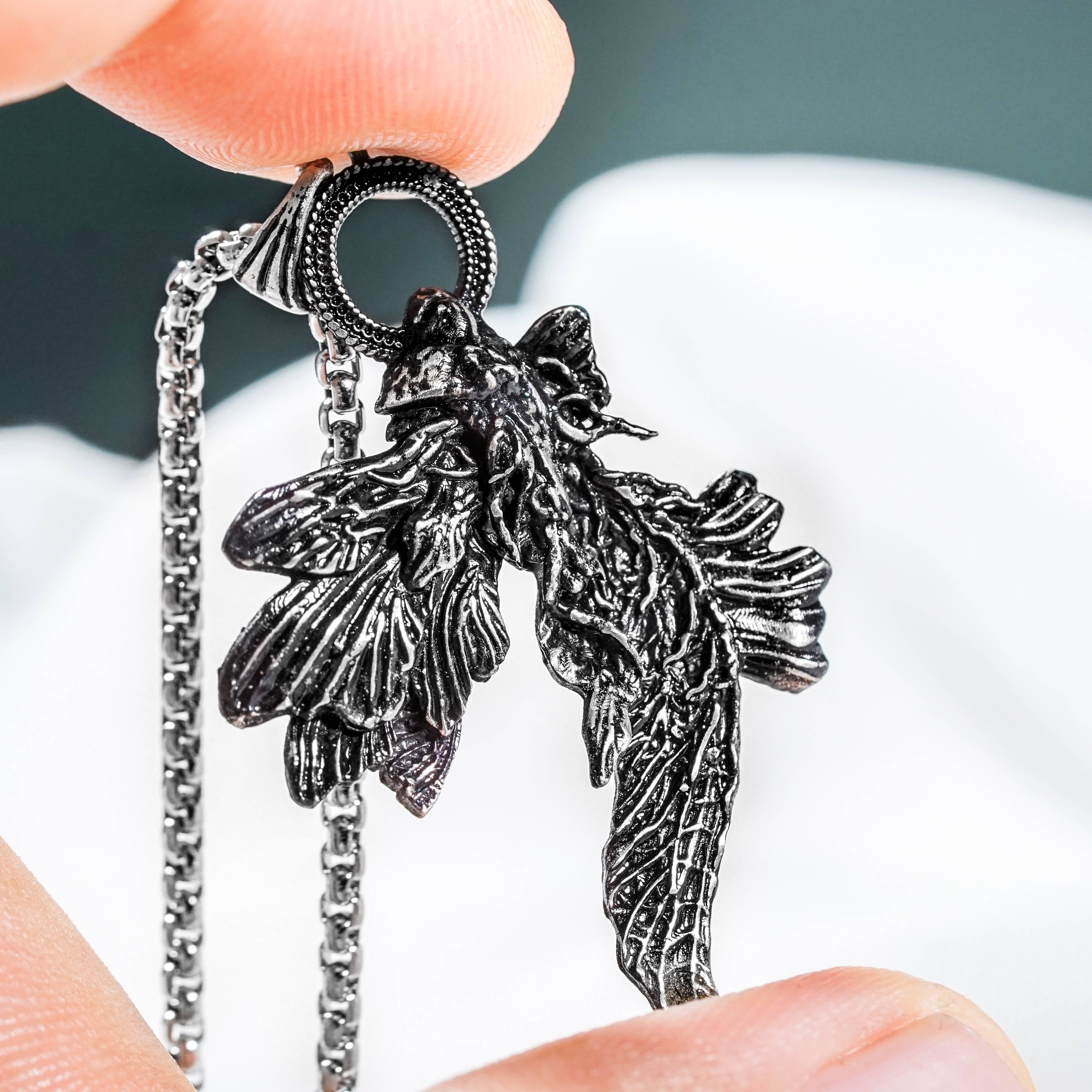 Elden Ring - Fine Crucible Feather Talisman Necklace - Handmade Silver 950 Pendant Inspired by Elden Ring 3 - EternaSilver DSC07912 - EternaSilver