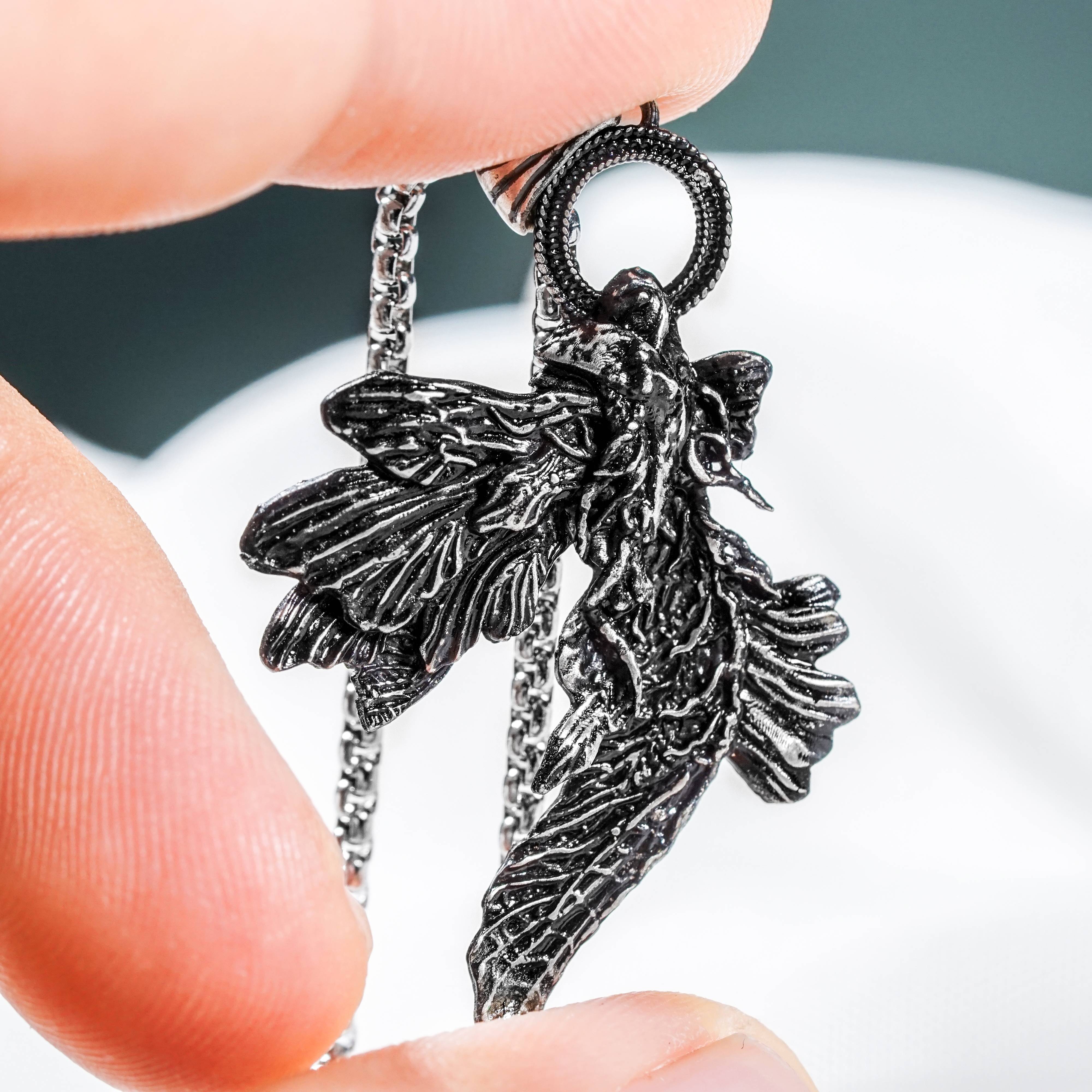 Elden Ring - Fine Crucible Feather Talisman Necklace - Handmade Silver 950 Pendant Inspired by Elden Ring 4 - EternaSilver DSC07913 - EternaSilver