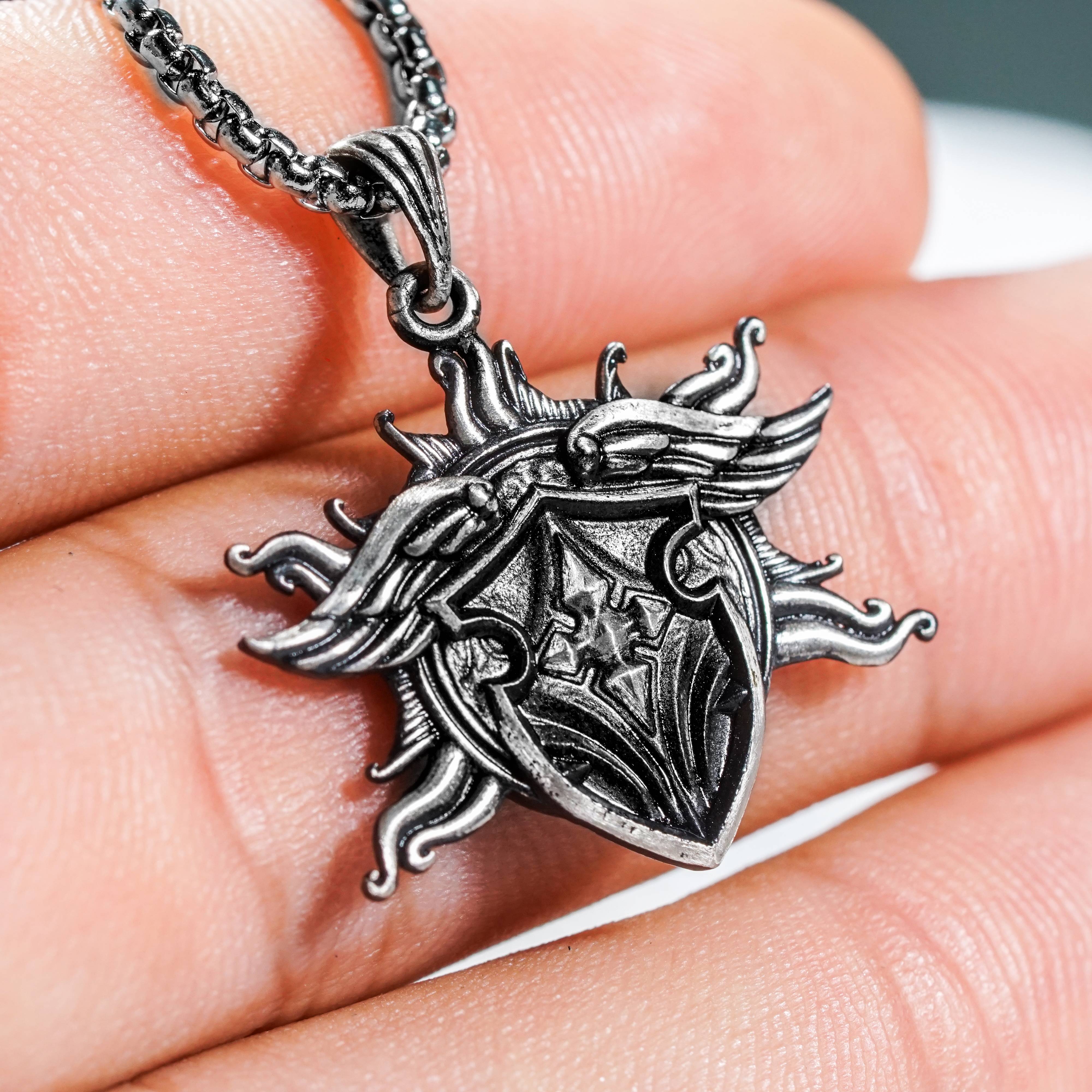 Baldur's Gate 3 Paladin Silver 950 Badge Necklace, Unique Silver Pendant Inspired by BG3, Gift for Fans of Baldur's Gate 3 3 - EternaSilver DSC07925 - EternaSilver