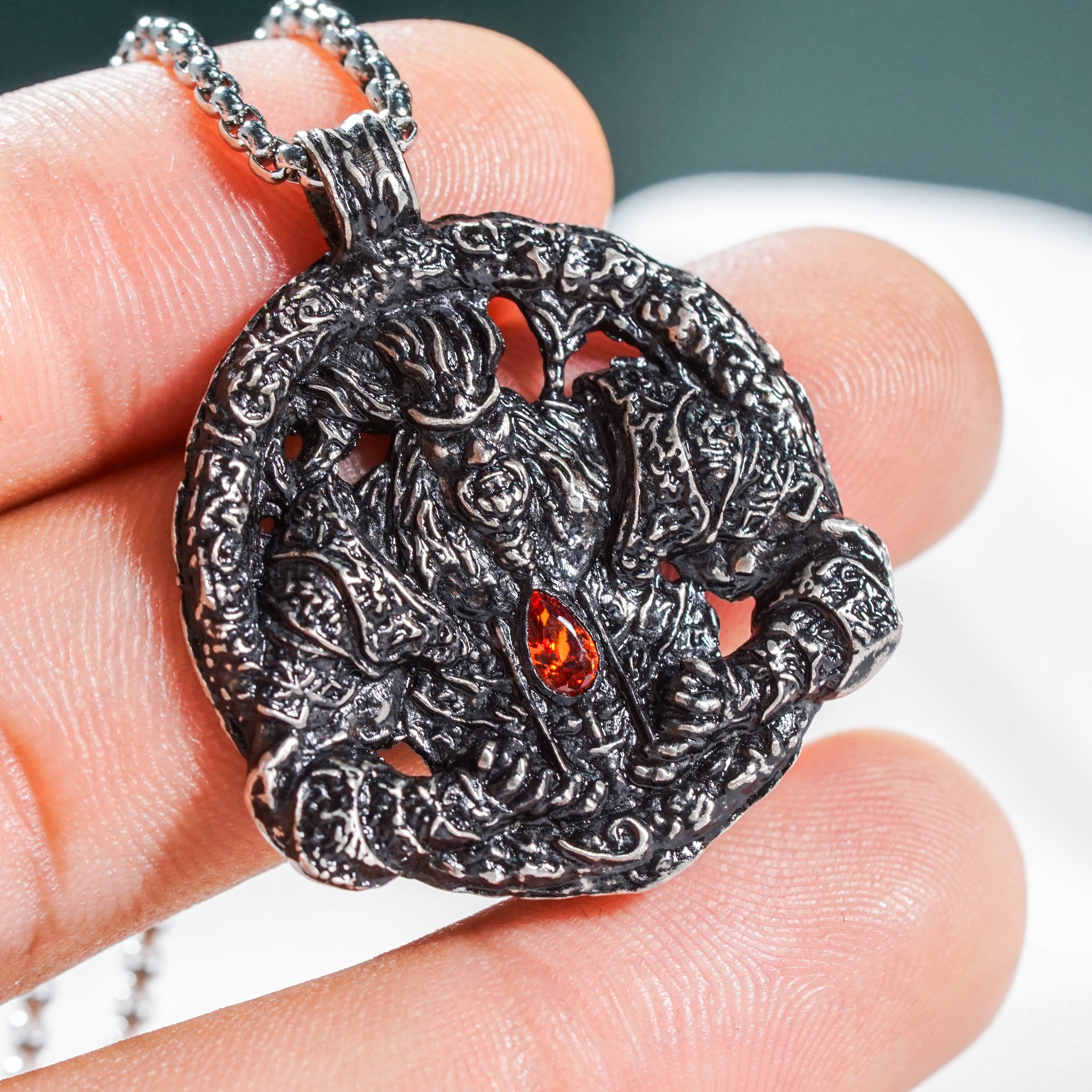 Elden Ring - Talisman of Lord's Bestowal Necklace - Handmade Silver 950 Pendant Inspired by Elden Ring 6 - EternaSilver DSC07947 - EternaSilver