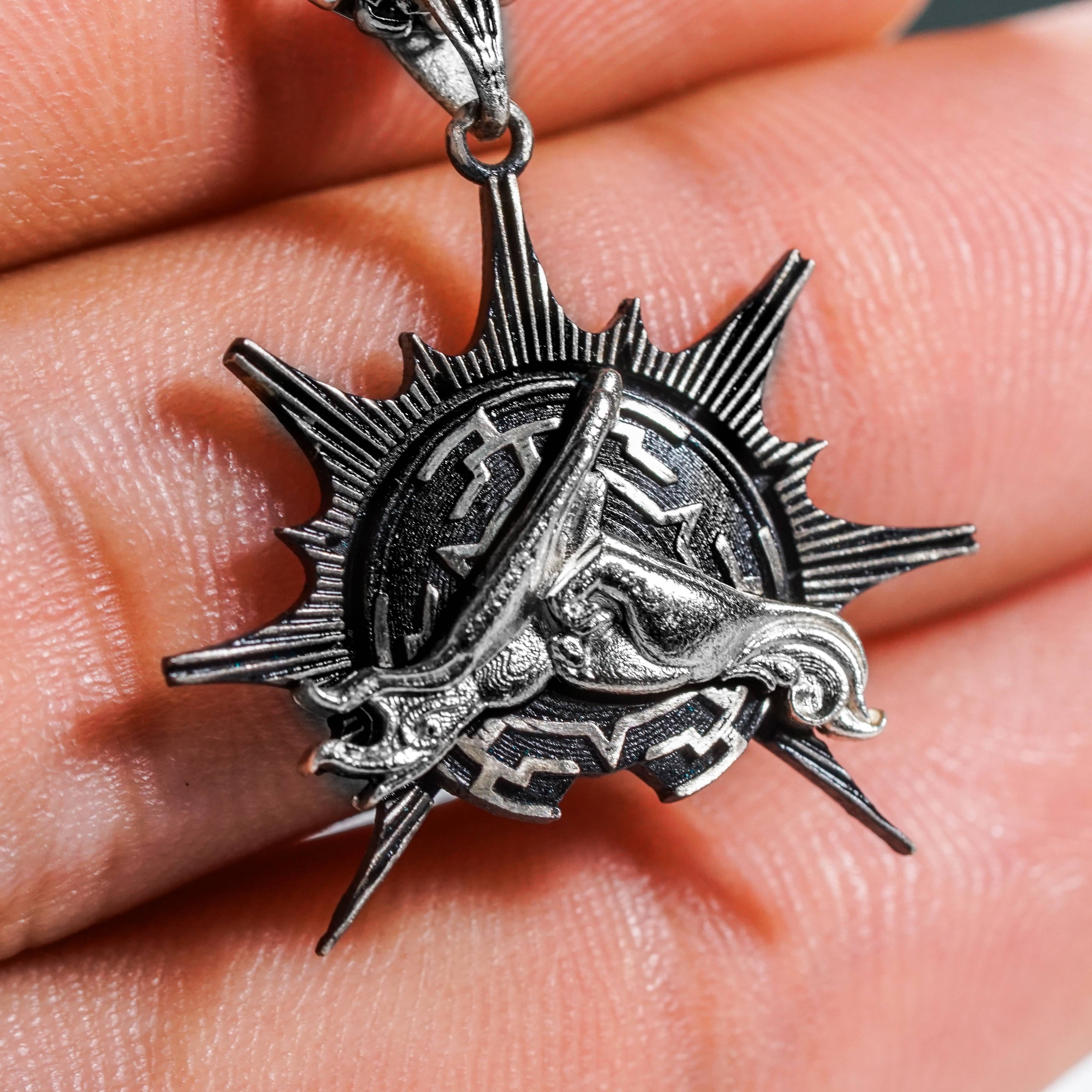 Baldur's Gate 3 Monk Silver 950 Badge Necklace, Unique Silver Pendant Inspired by BG3, Gift for Fans of Baldur's Gate 3 3 - EternaSilver DSC07958 - EternaSilver