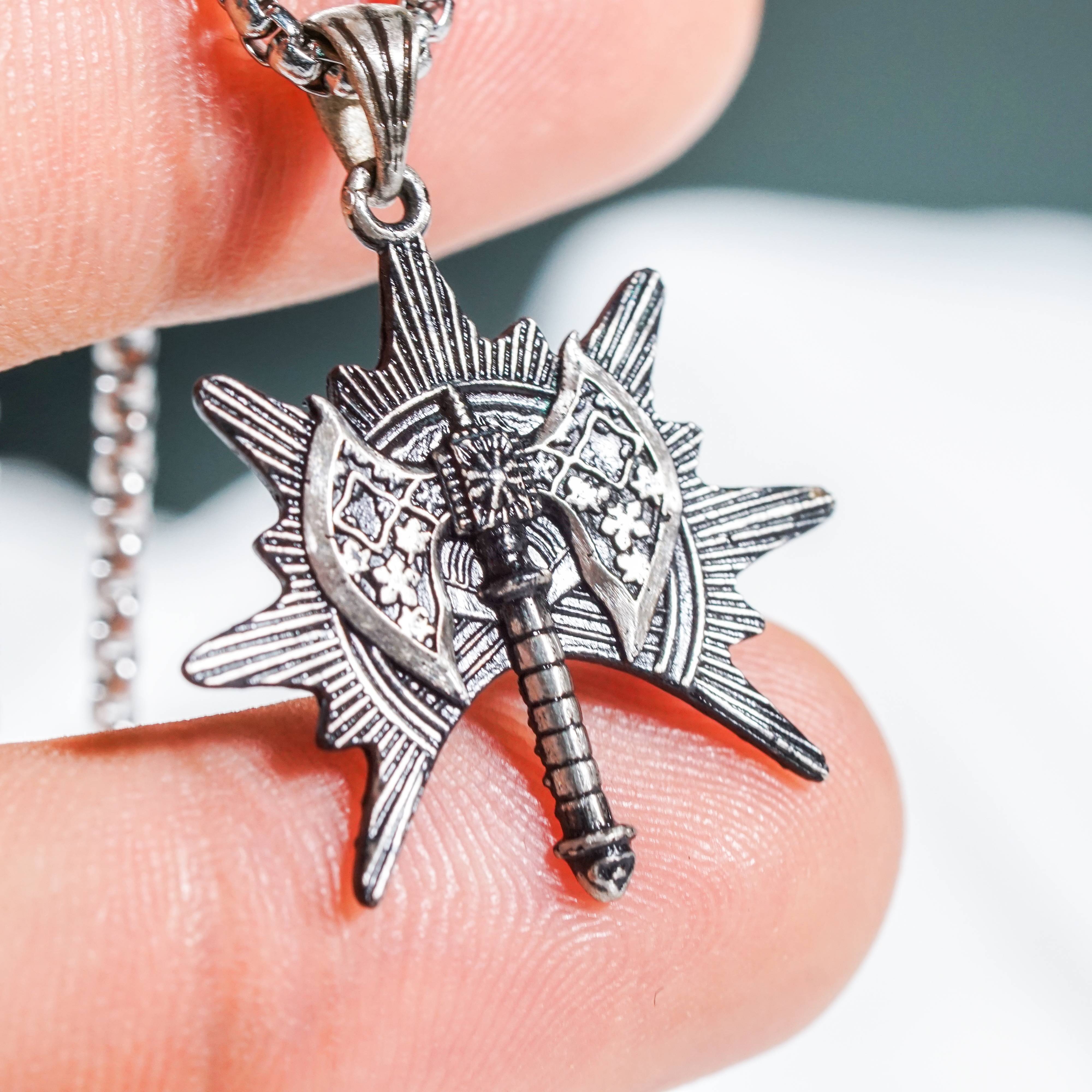 Baldur's Gate 3 Barbarian Silver 950 Badge Necklace, Unique Silver Pendant Inspired by BG3, Gift for Fans of Baldur's Gate 3 5 - EternaSilver DSC07969 - EternaSilver